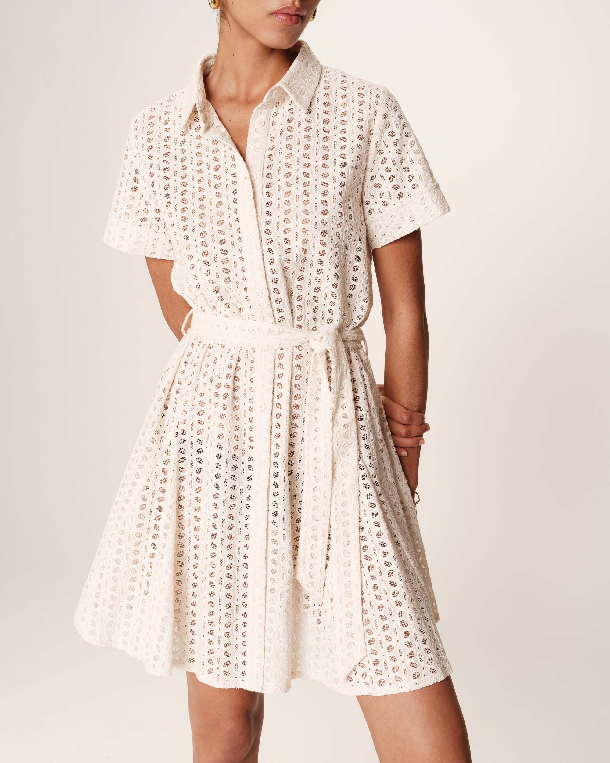 Robe Courte Romane - Ecru - Image 2