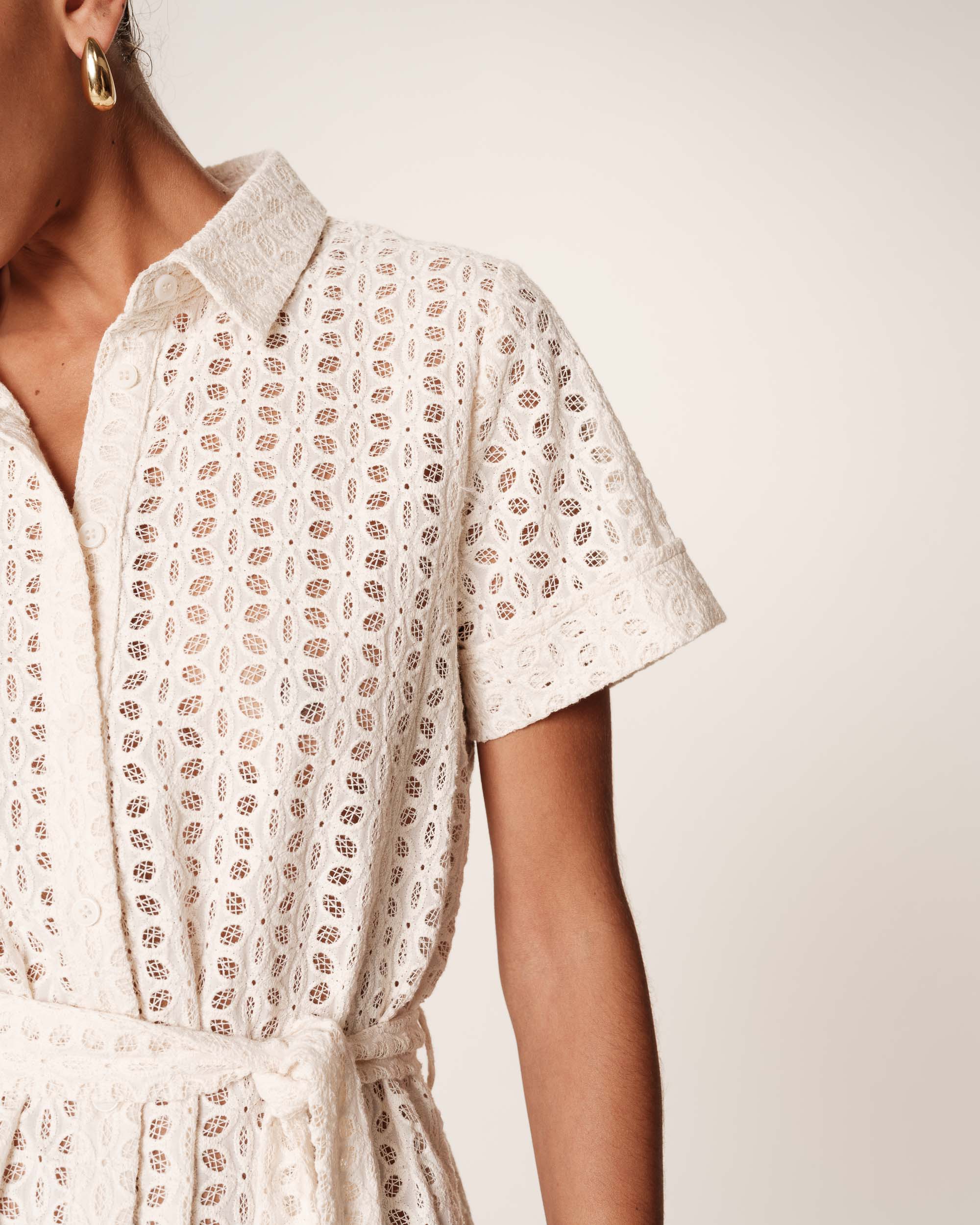 Robe Courte Romane - Ecru - Image 3