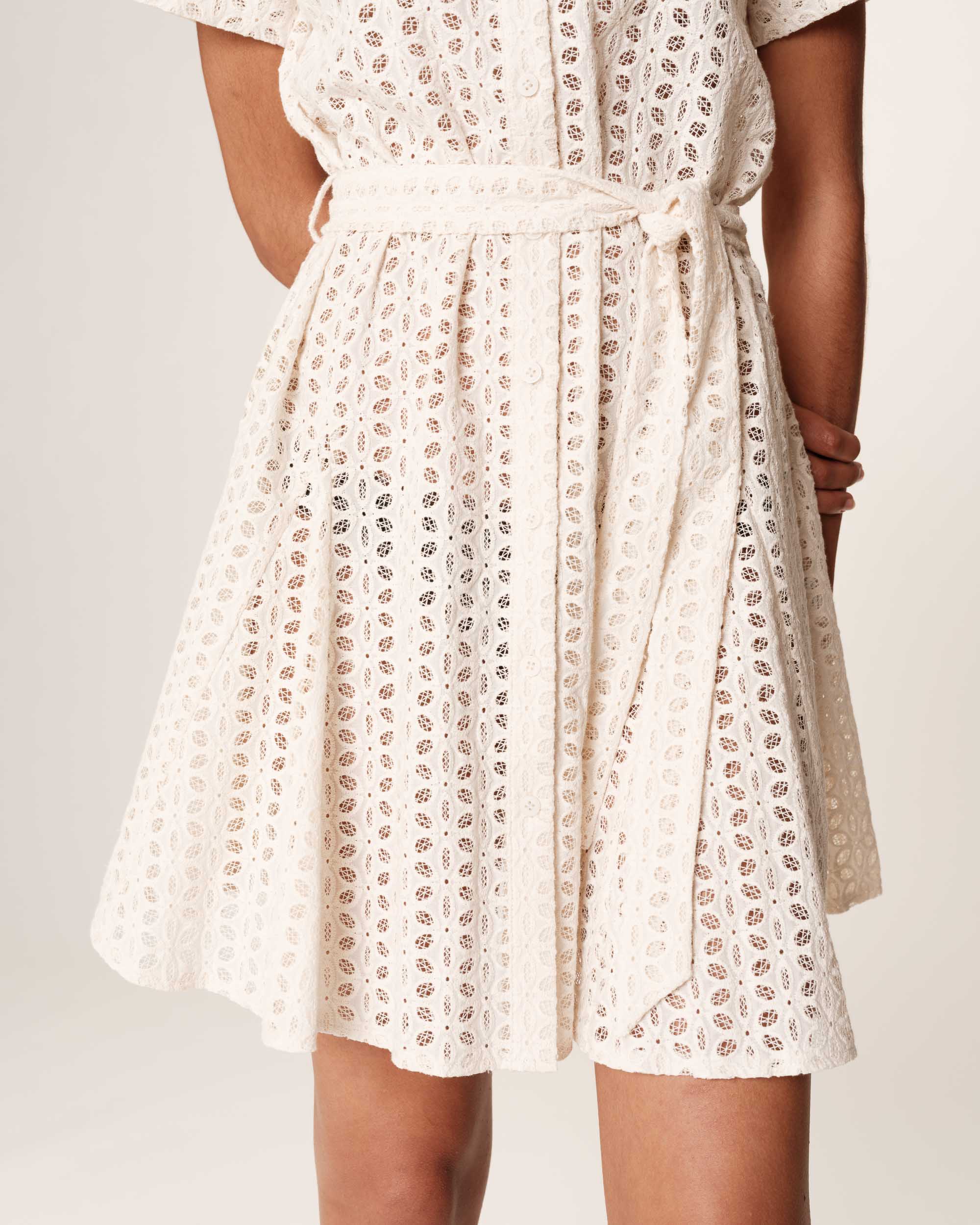 Robe Courte Romane - Ecru - Image 4