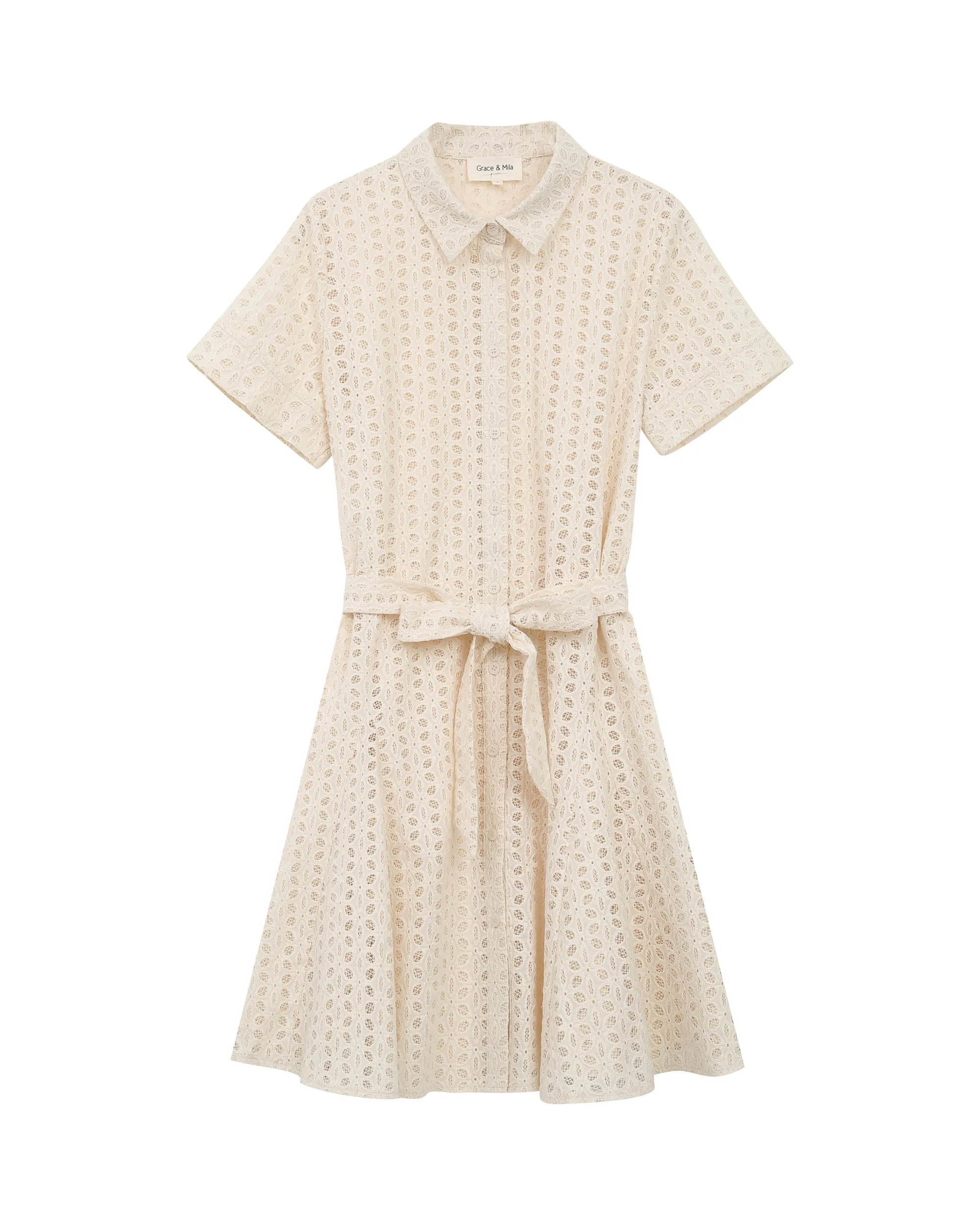 Robe Courte Romane - Ecru - Image 6