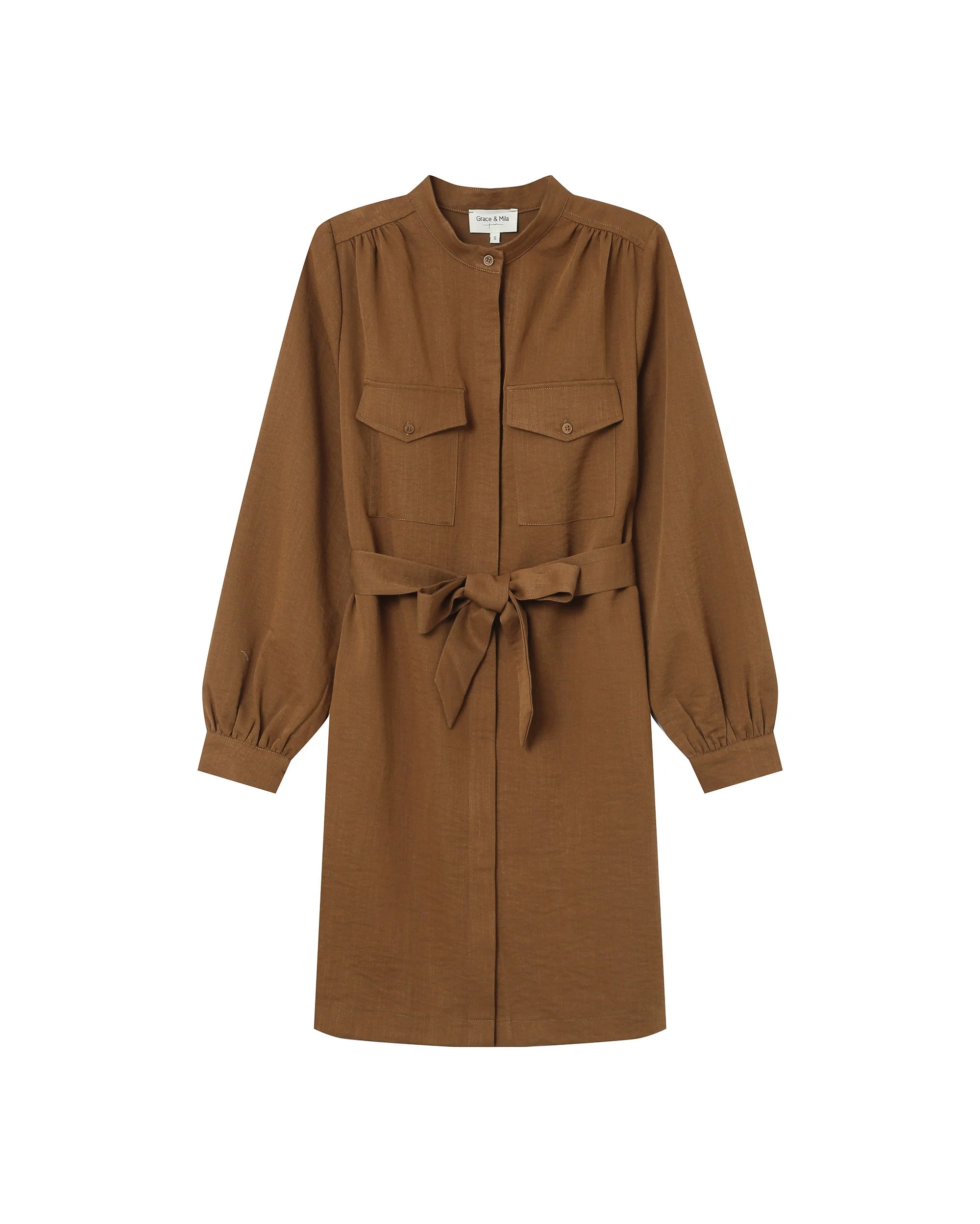 Robe Chemise Courte Kaki Serbia - Image 5