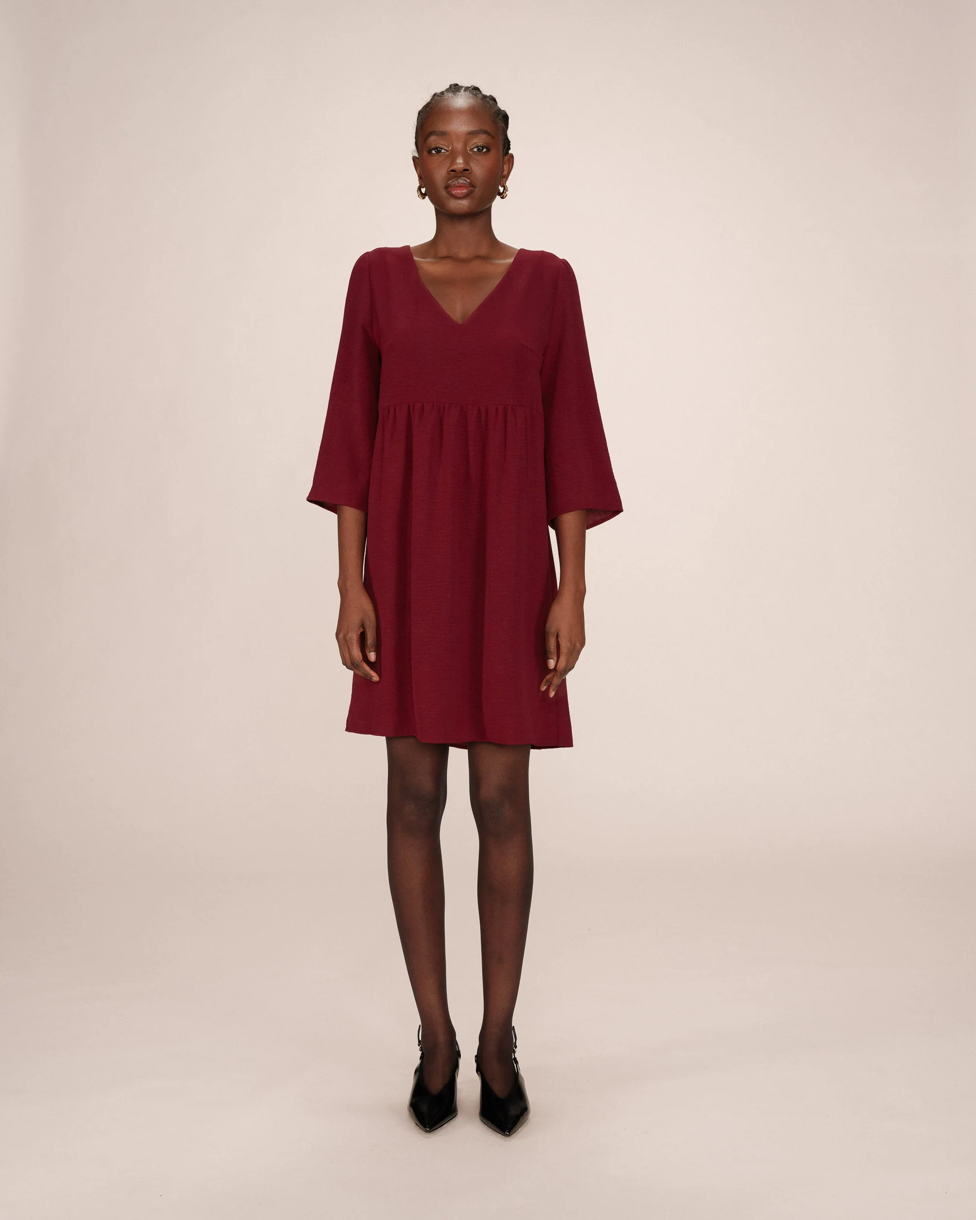 Robe Courte Babydoll Bordeaux Susana - Image 2