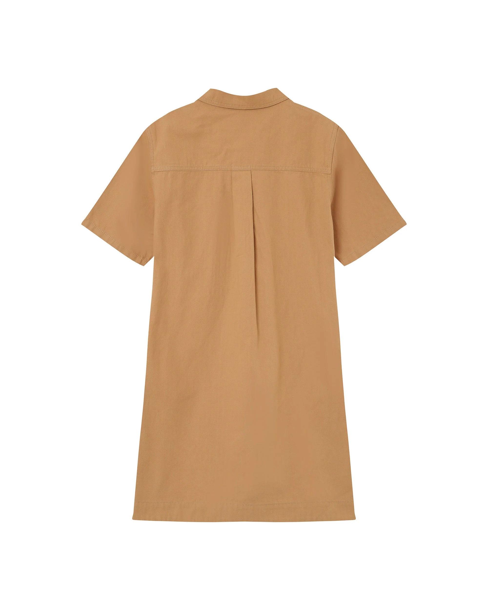 Robe Courte Col Boutonne Camel Philine - Image 7