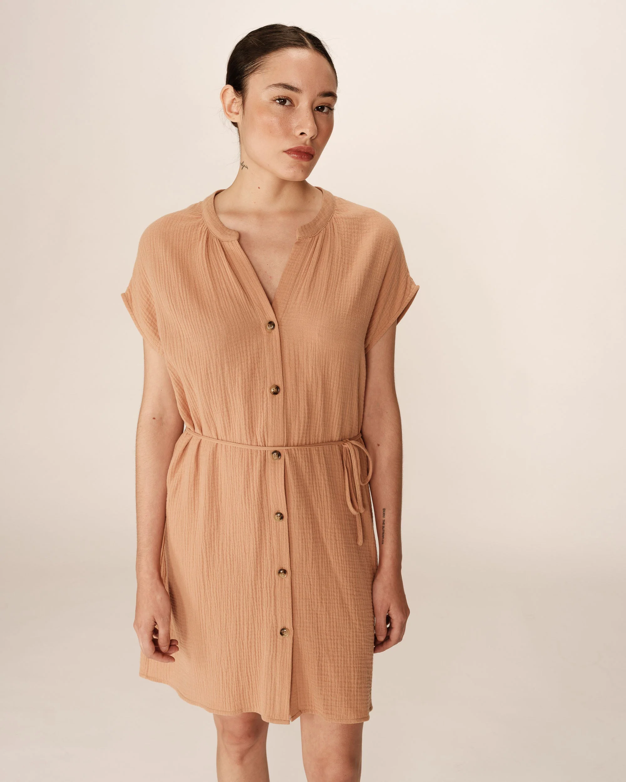 Robe Courte Rozana - Camel - Image 2