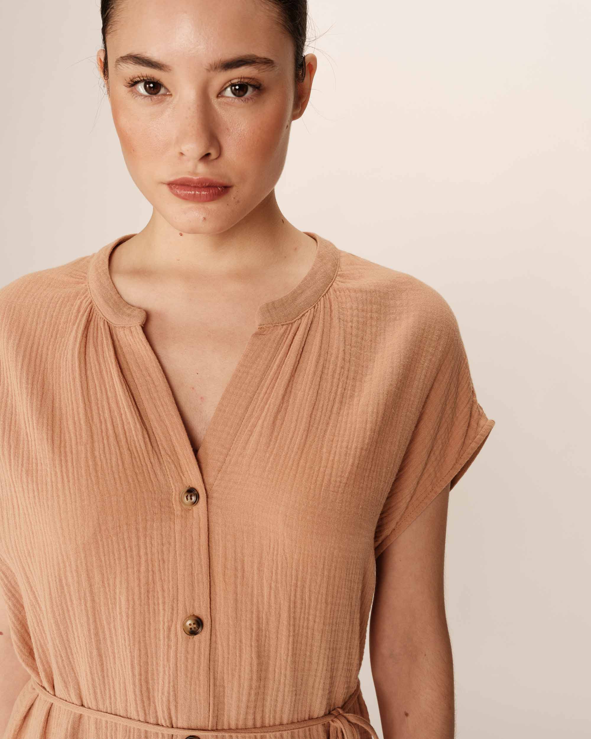 Robe Courte Rozana - Camel - Image 3