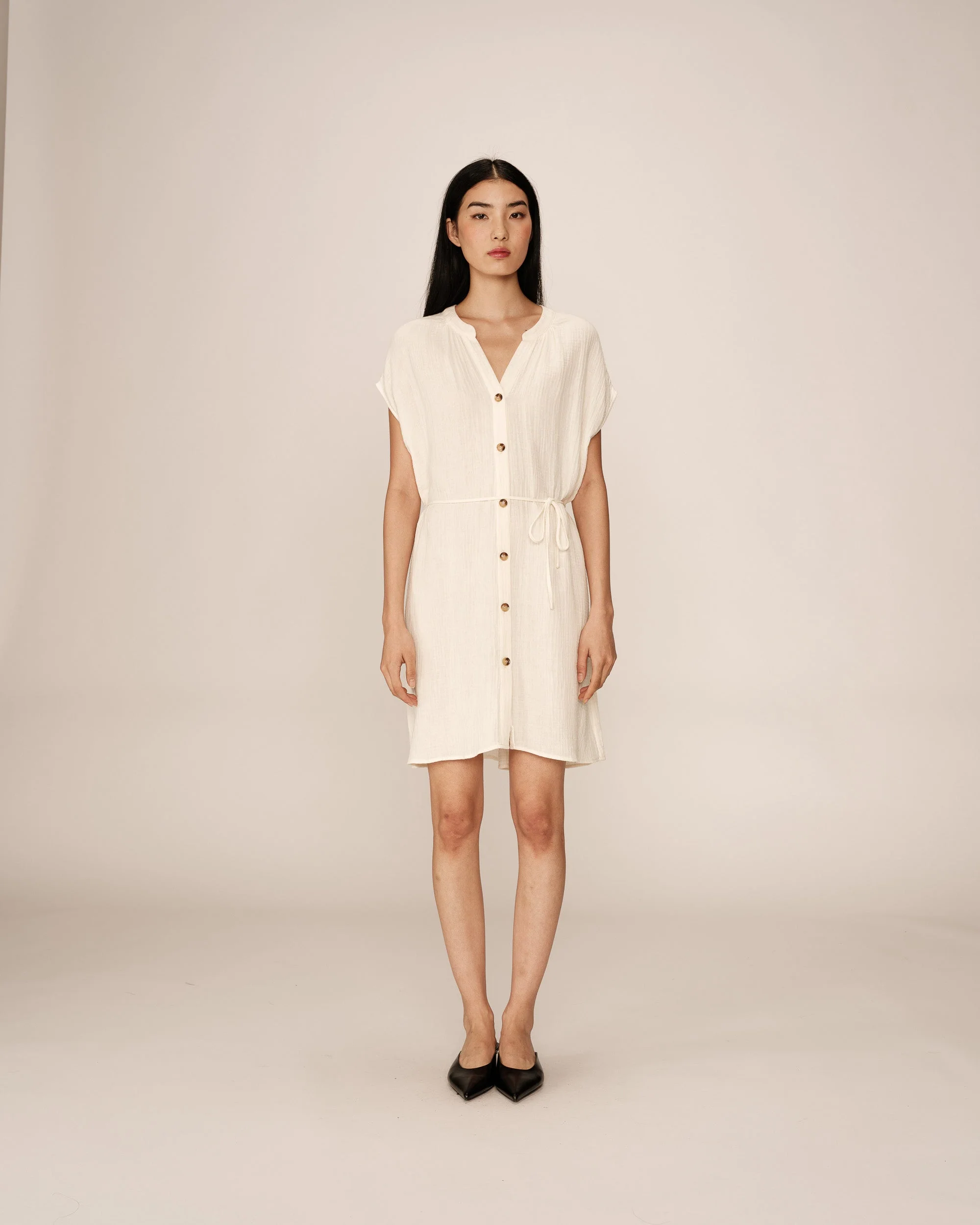 Robe Courte Rozana - Ecru - Image 2
