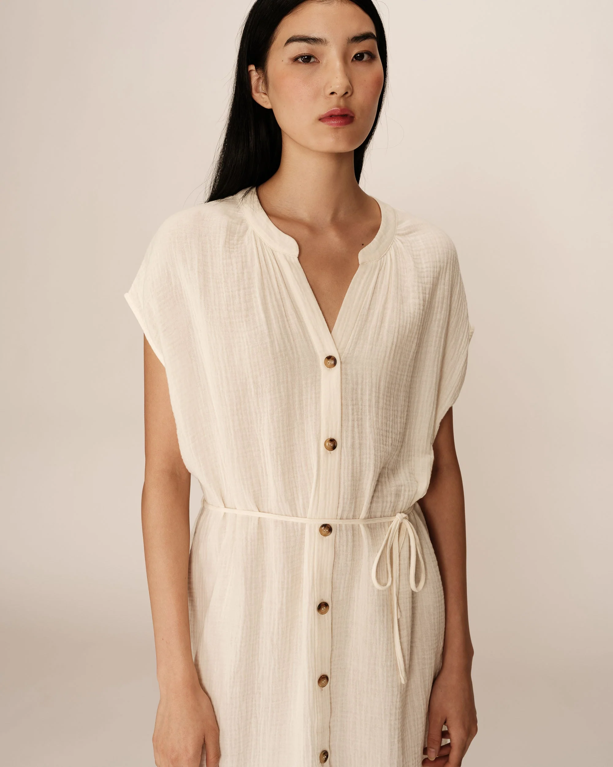 Robe Courte Rozana - Ecru - Image 3