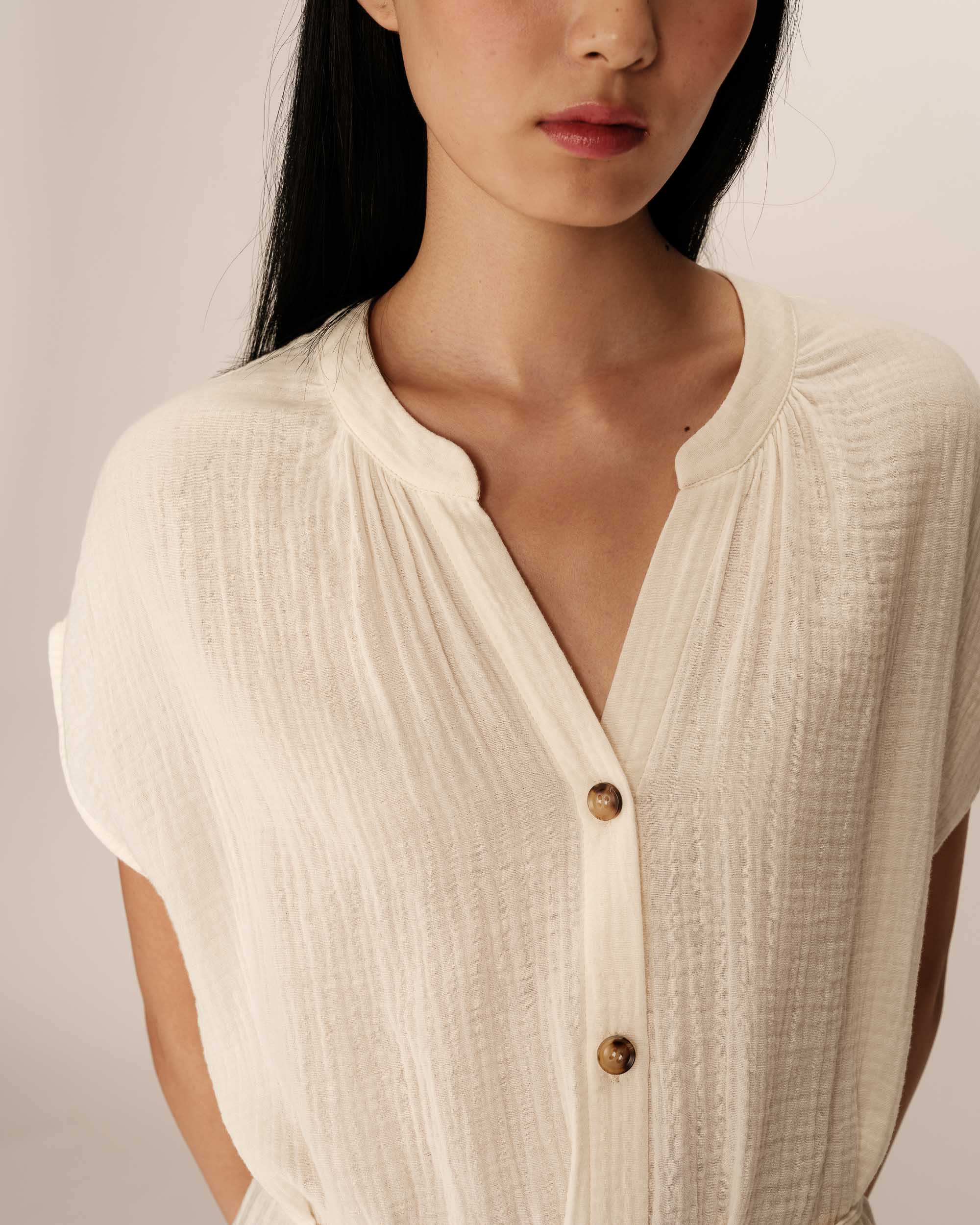Robe Courte Rozana - Ecru - Image 4