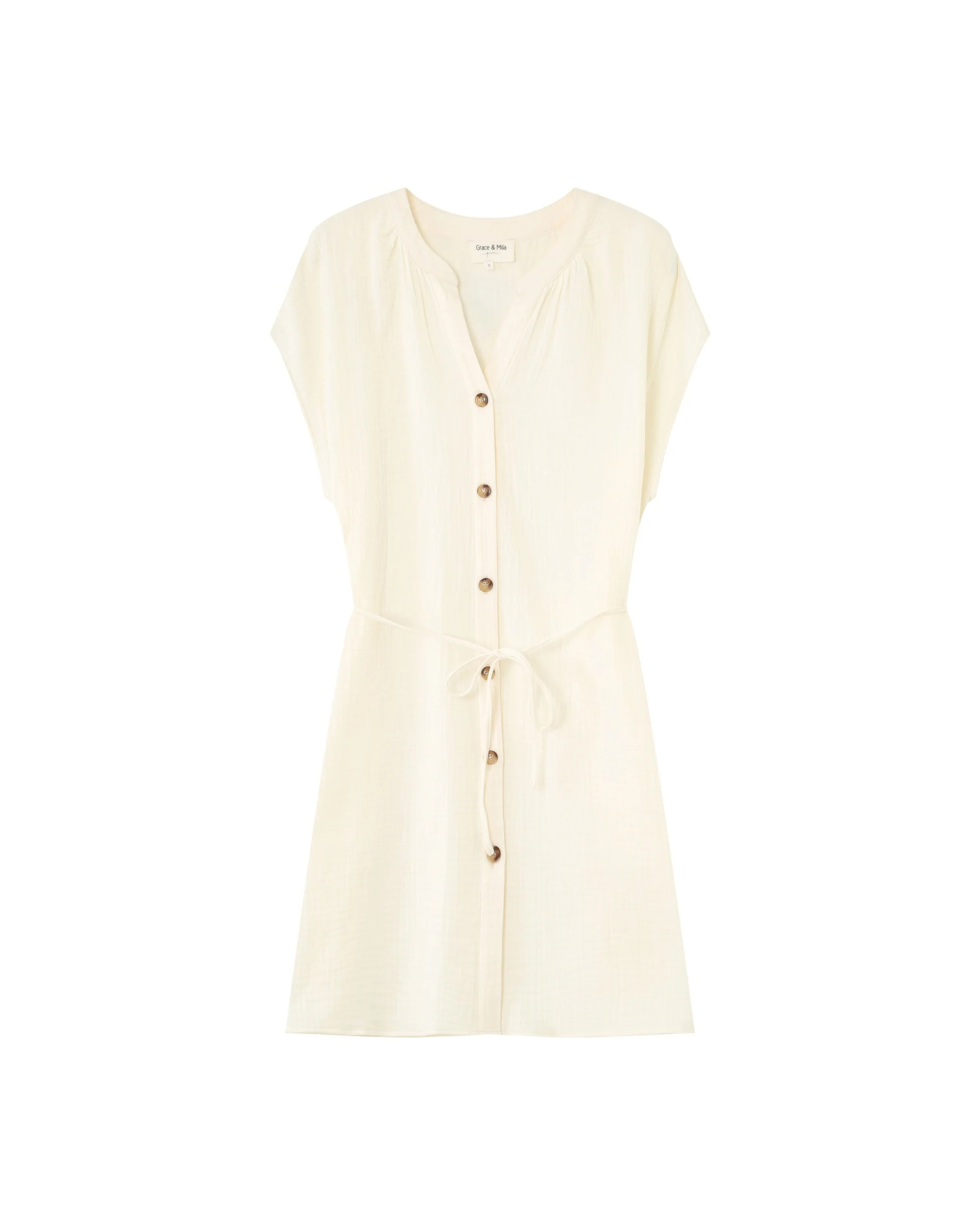 Robe Courte Rozana - Ecru - Image 6