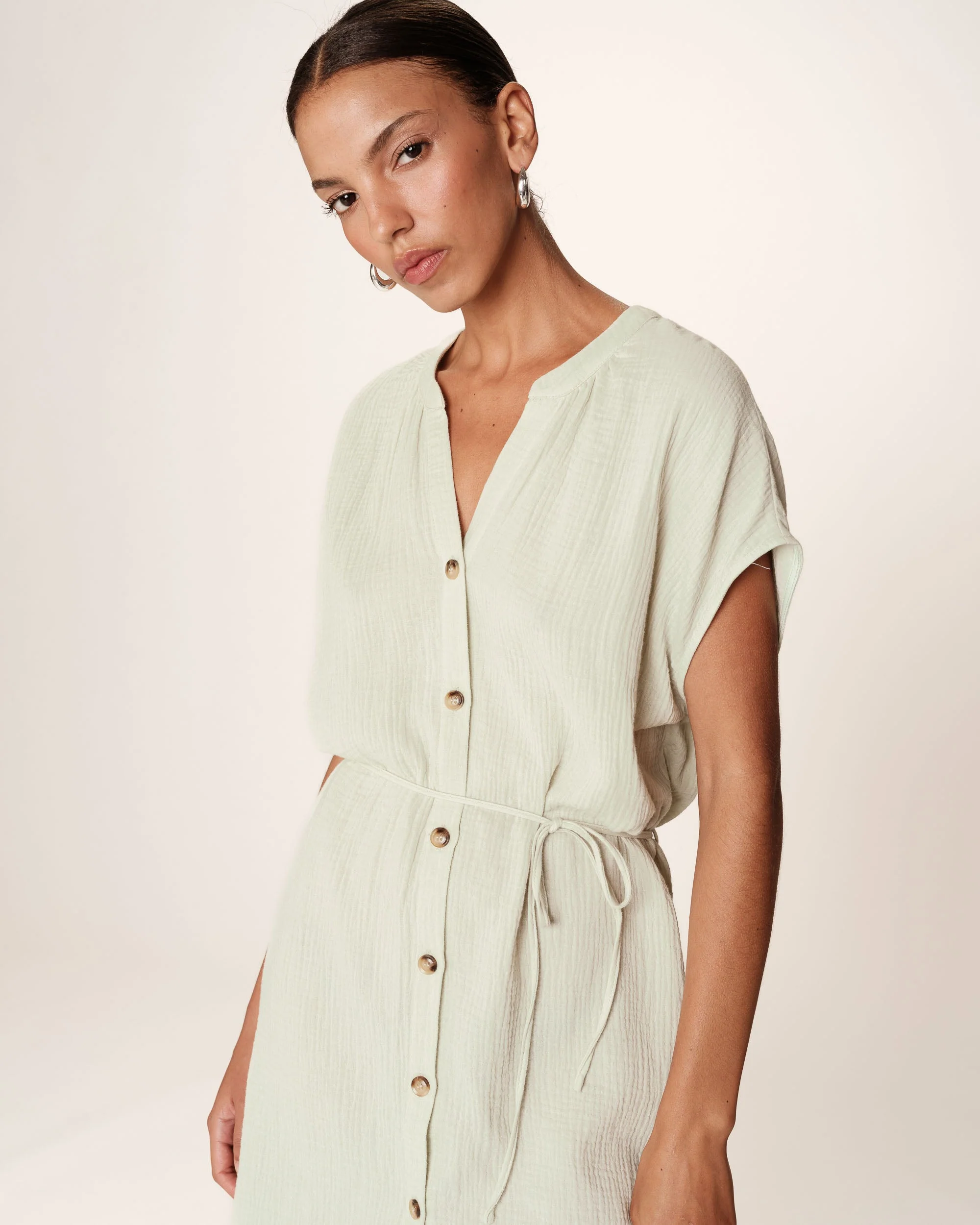 Robe Courte Rozana - Menthe - Image 3