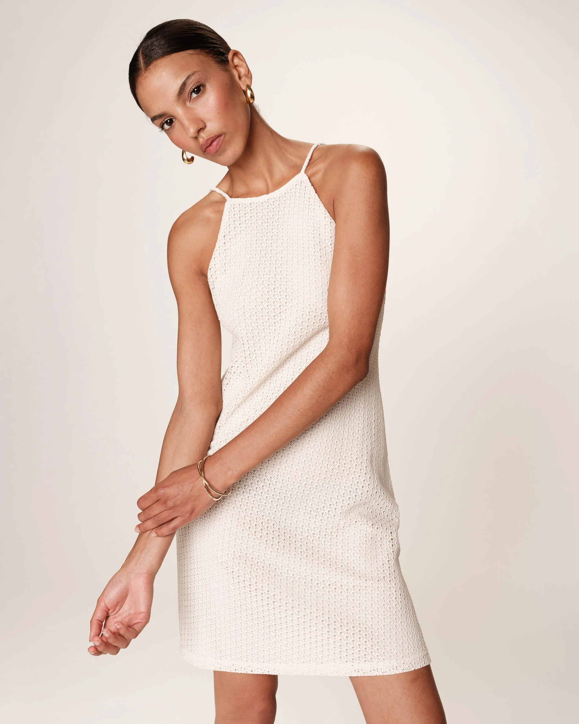 Robe Courte Romantique - Ecru - Image 4