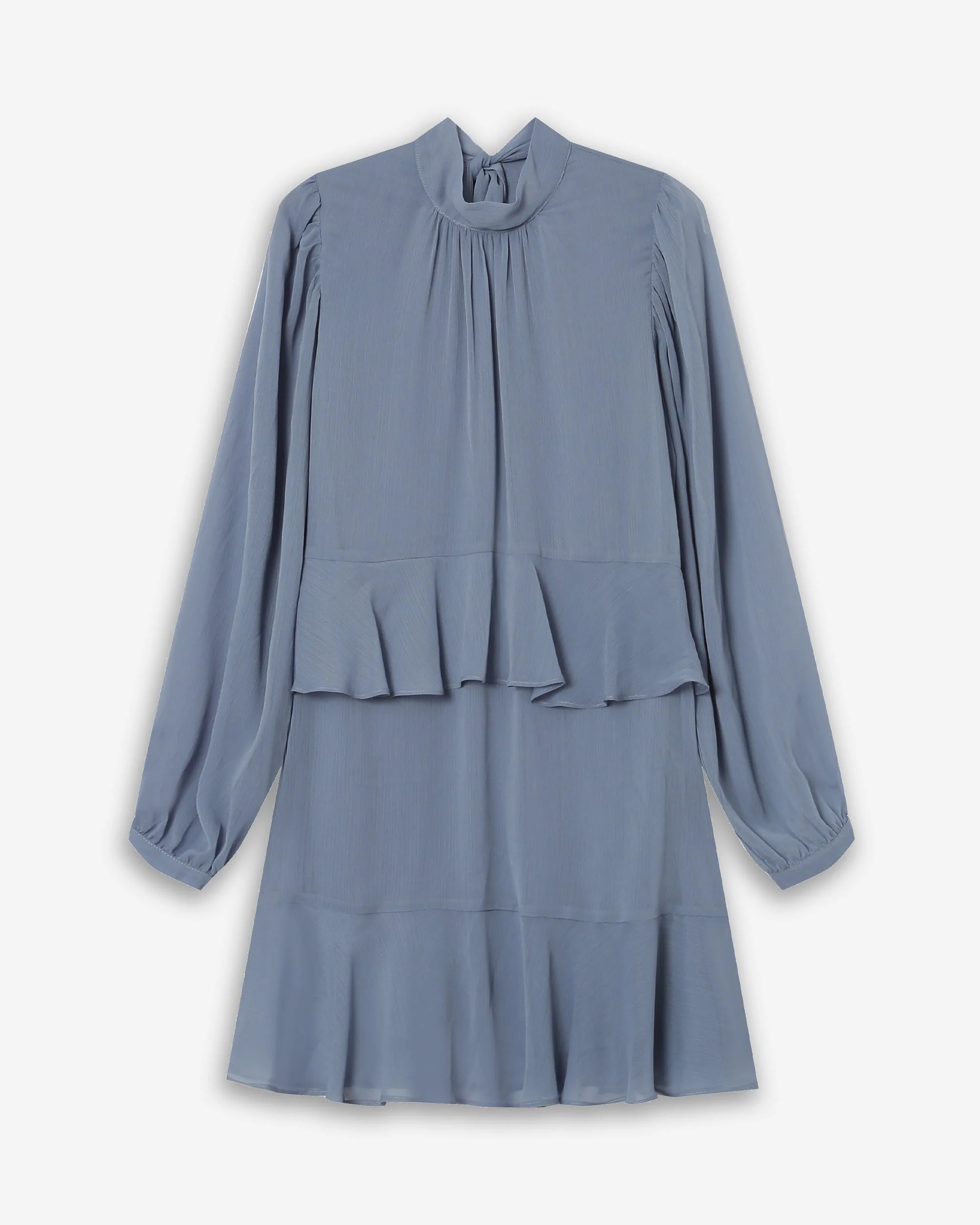Robe Courte Fluide À Volant Bleuet Sahelle - Image 3