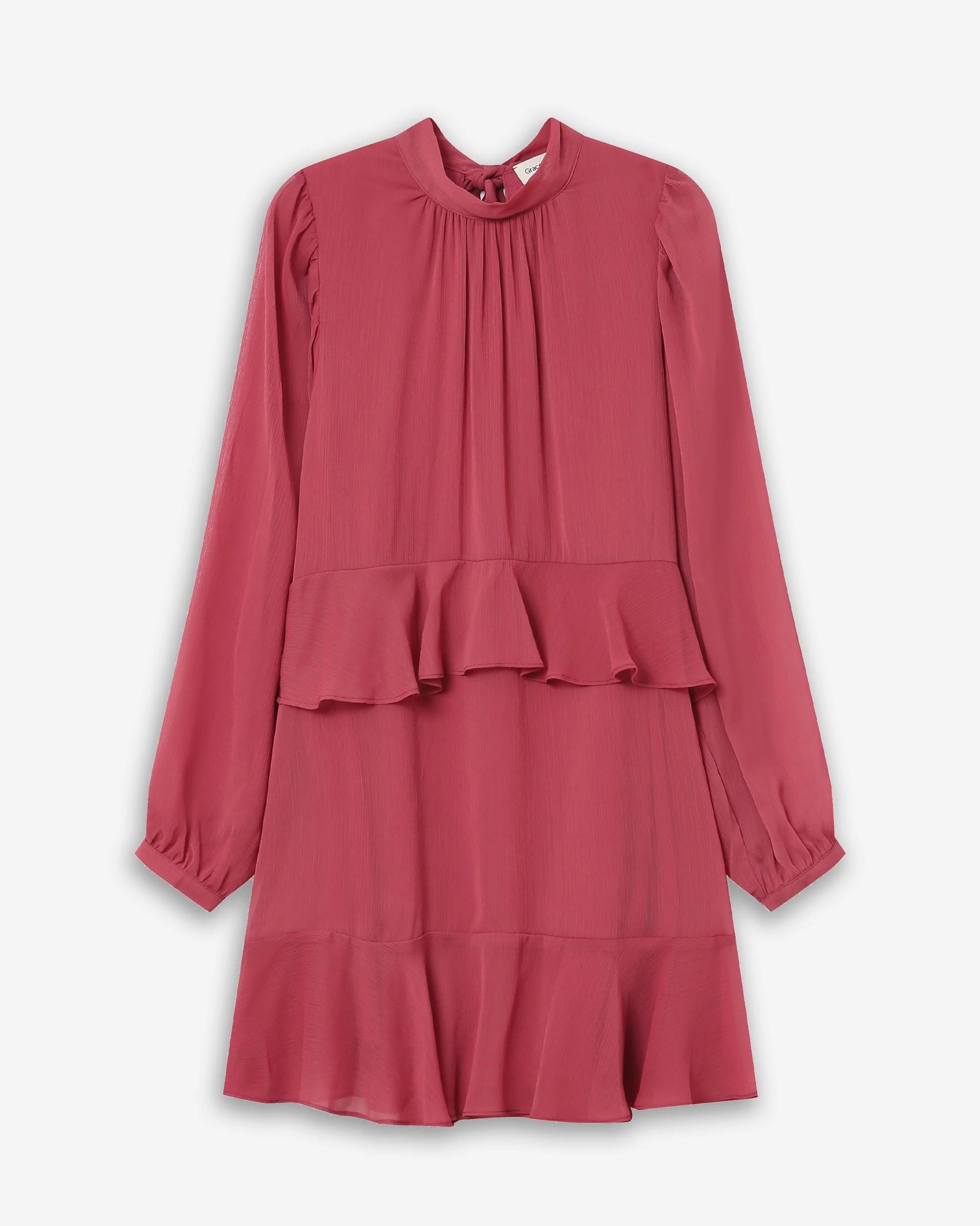 Robe Courte Fluide À Volant Blush Sahelle - Image 6