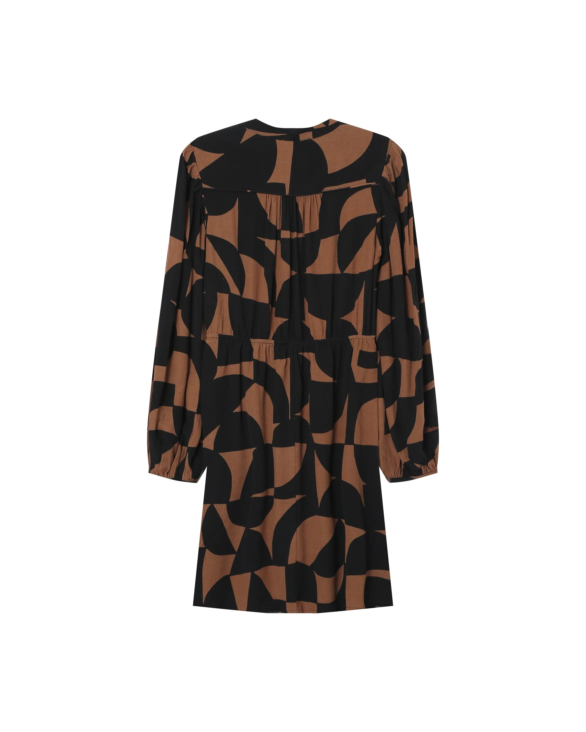 Robe Courte Graphique Chocolat Selia - Image 6