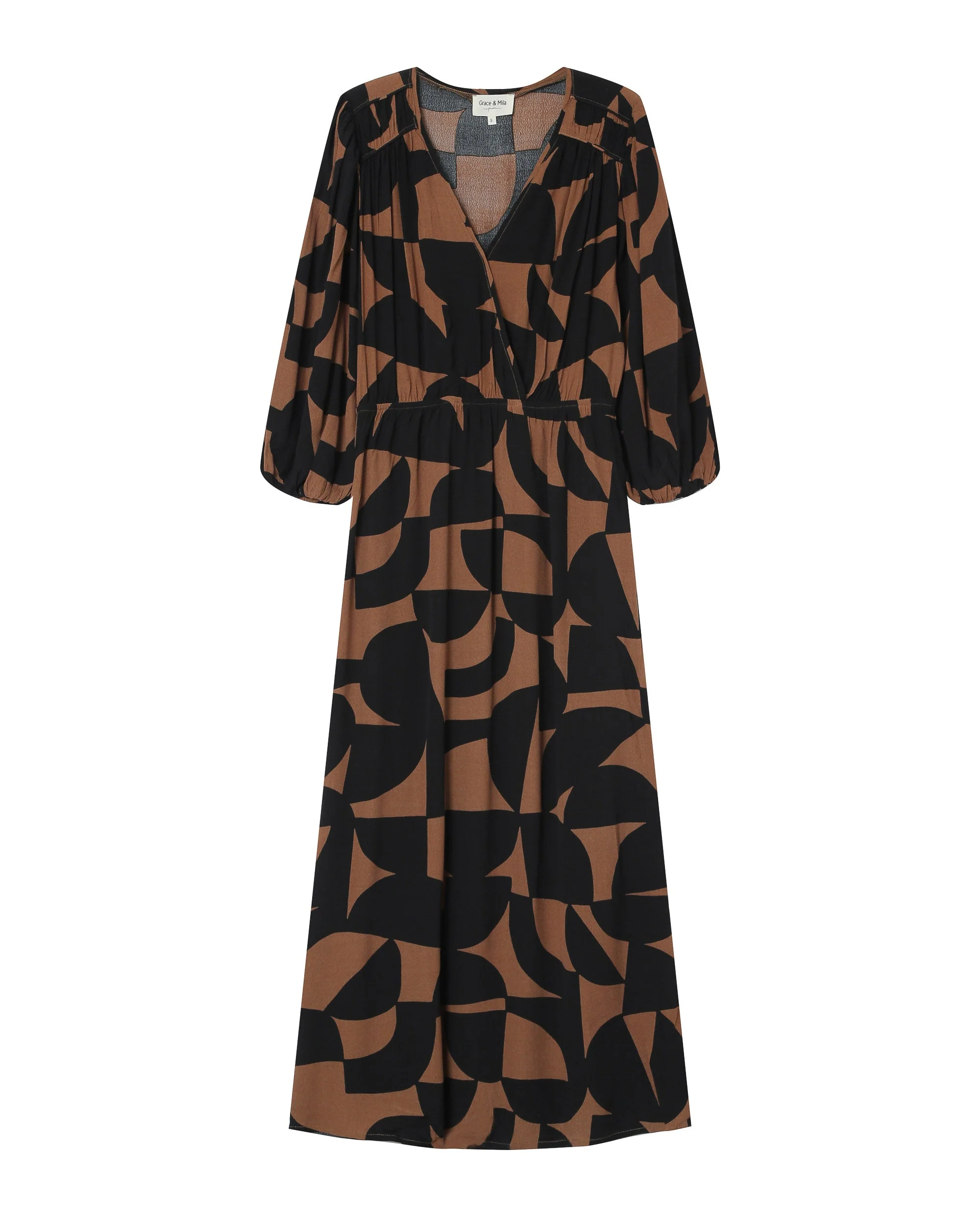 Robe Courte Graphique Chocolat Shelly - Image 6