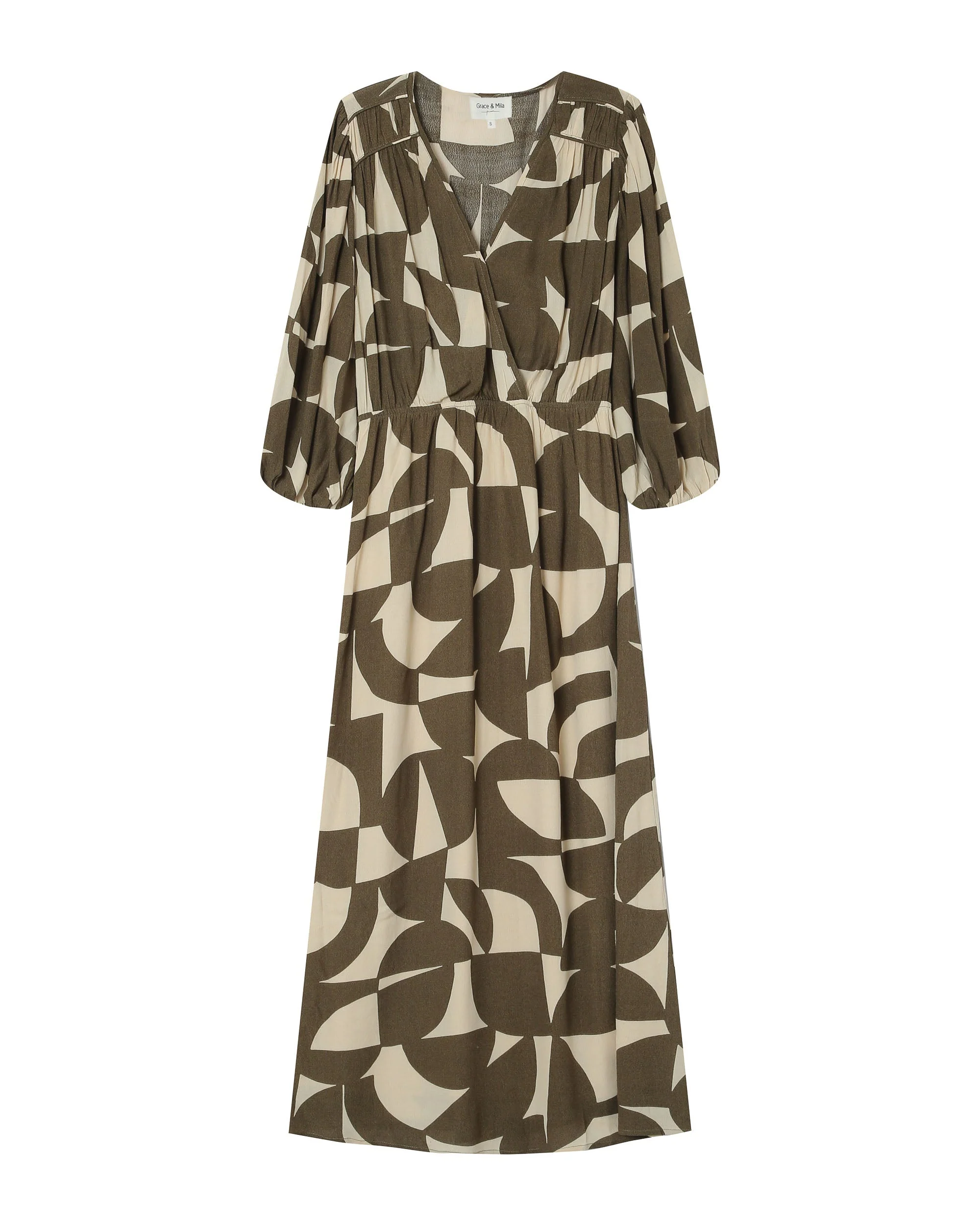 Robe Courte Graphique Olive Shelly - Image 6
