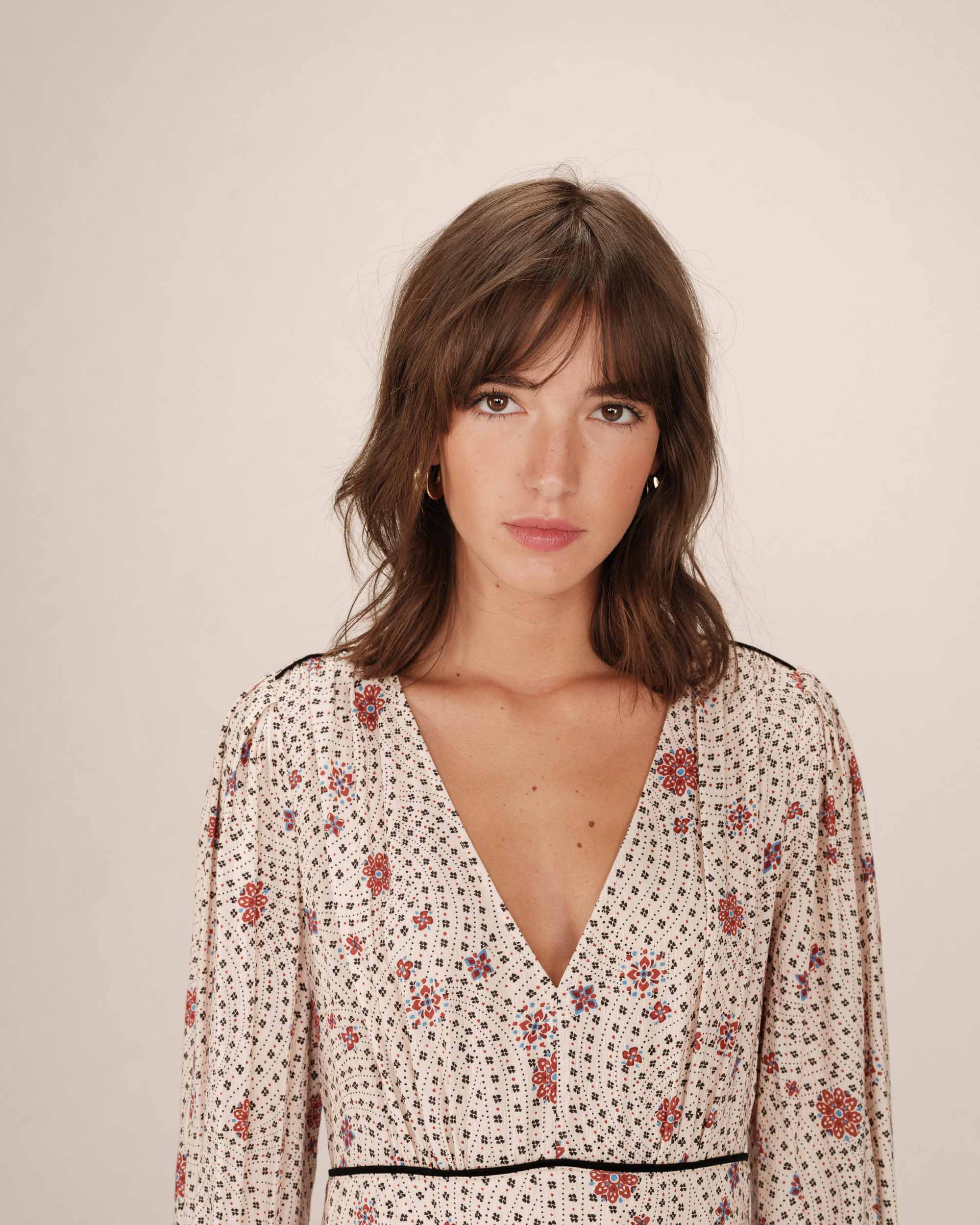 Robe Longue A Fleurs Ecru Sensible - Image 4