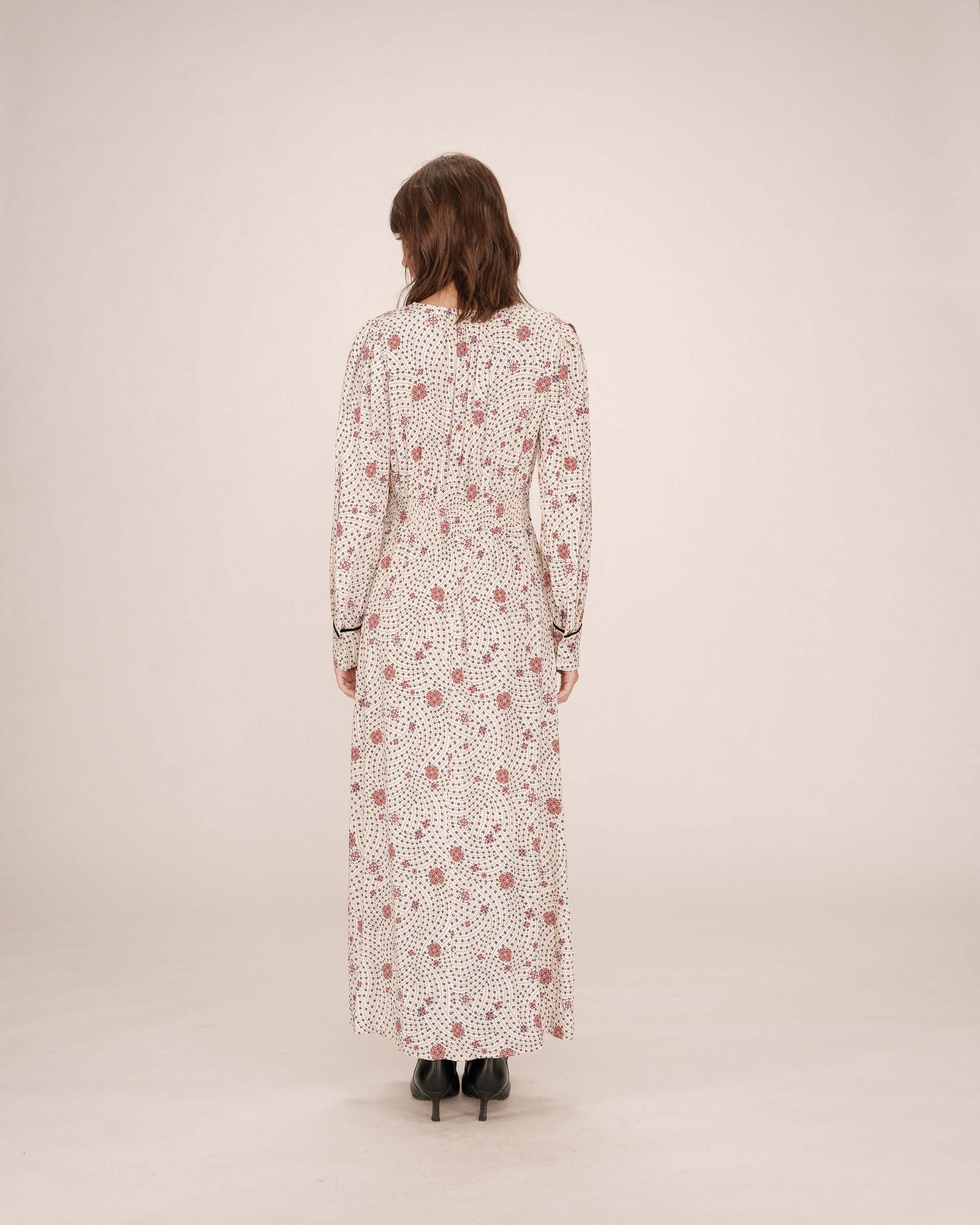 Robe Longue A Fleurs Ecru Sensible - Image 5