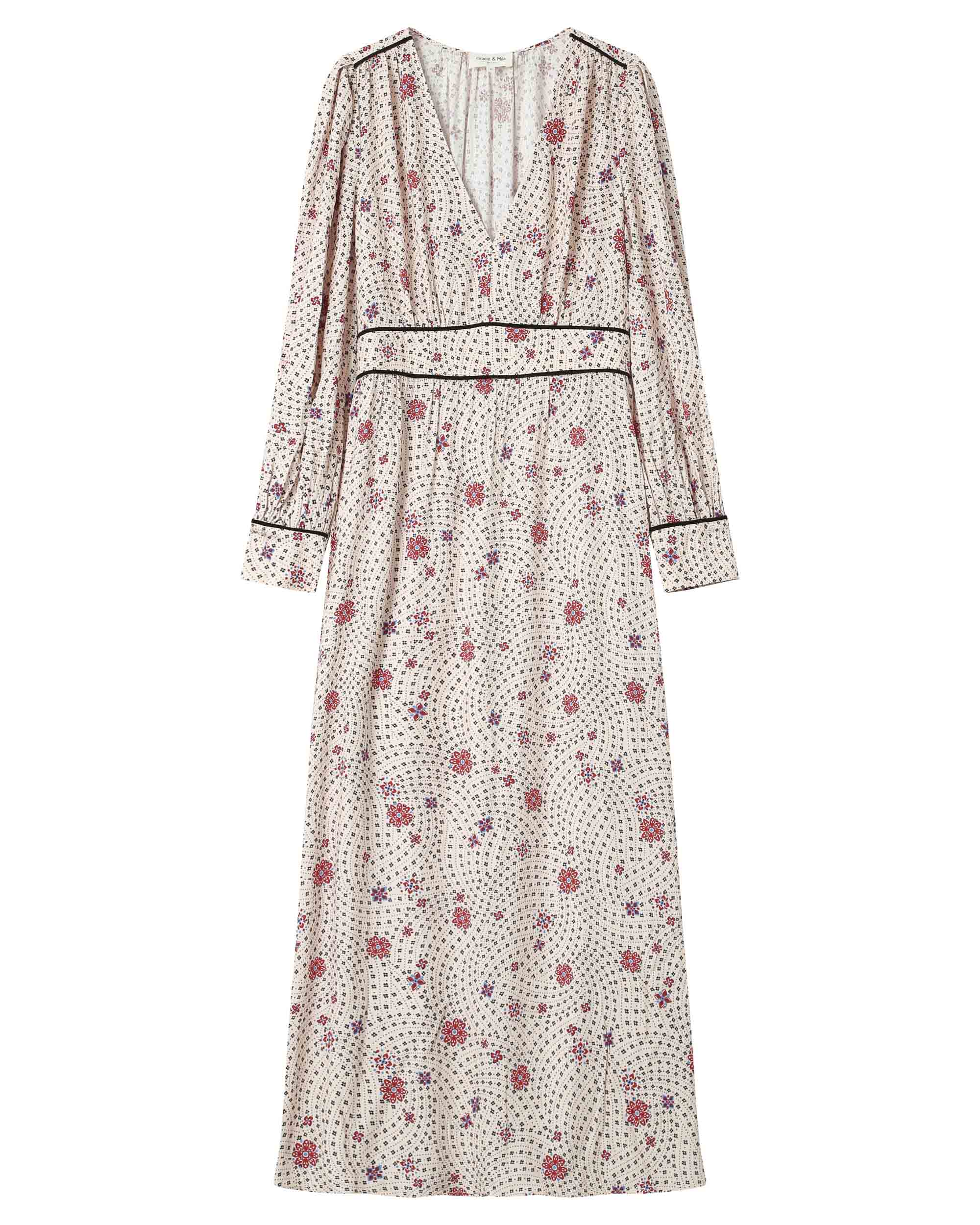 Robe Longue A Fleurs Ecru Sensible - Image 6