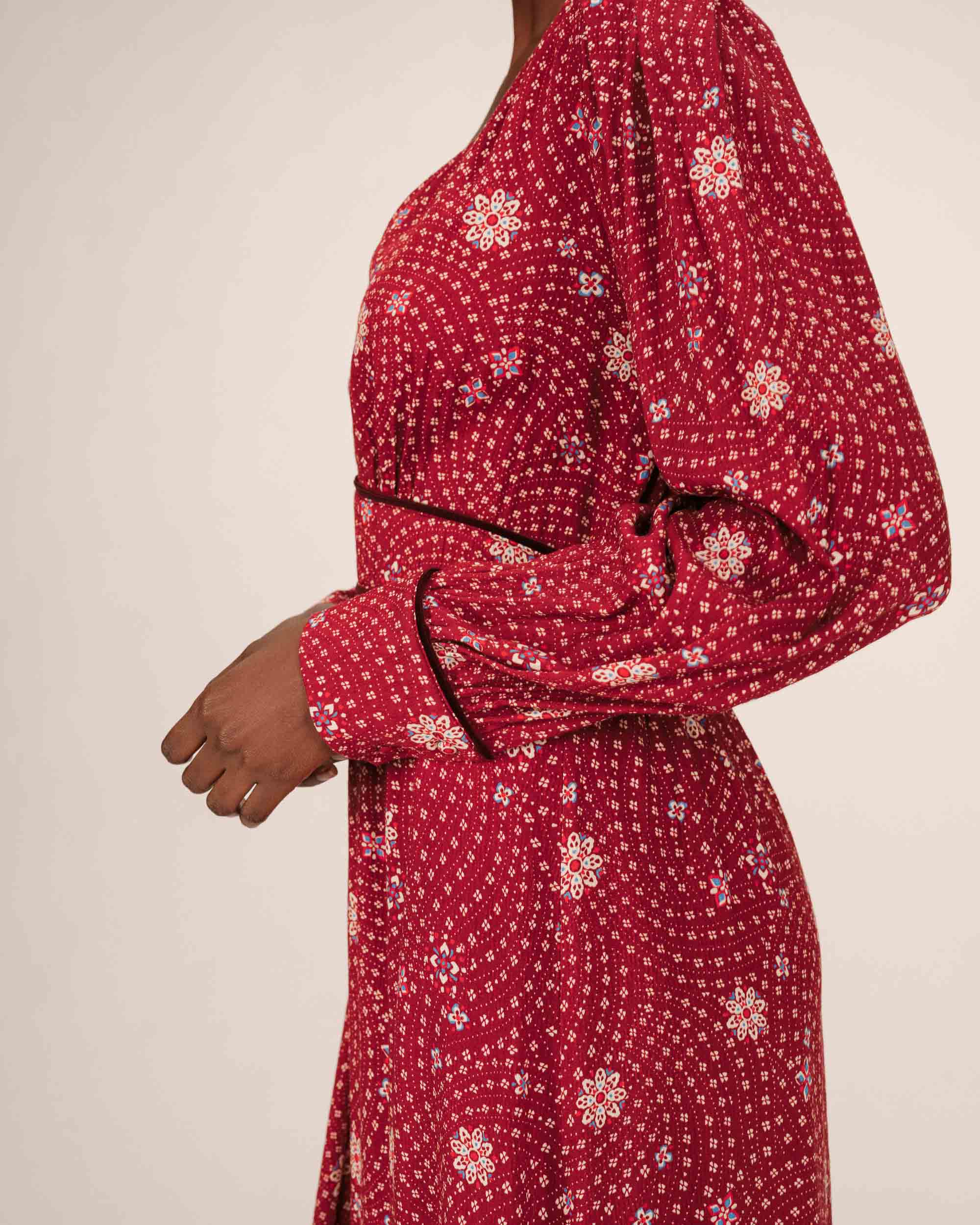 Robe Longue A Fleurs Terracotta Sensible - Image 2