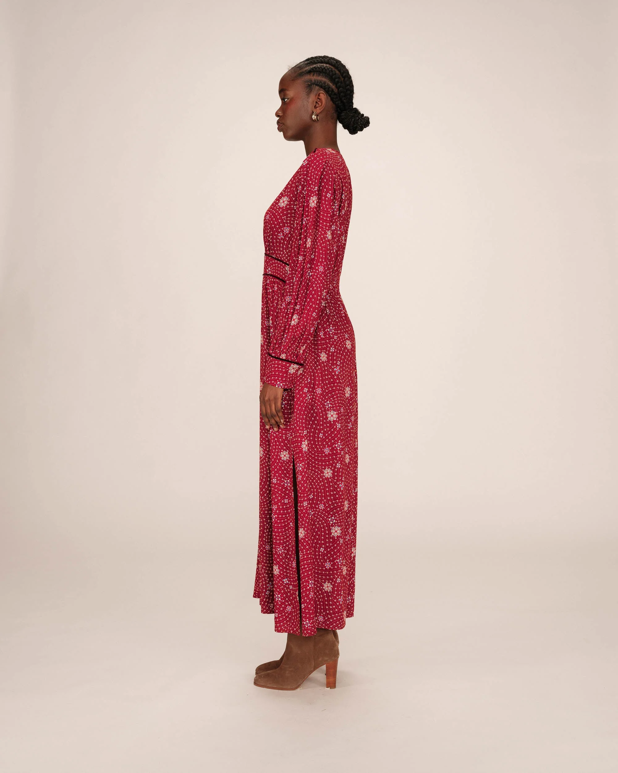 Robe Longue A Fleurs Terracotta Sensible - Image 4