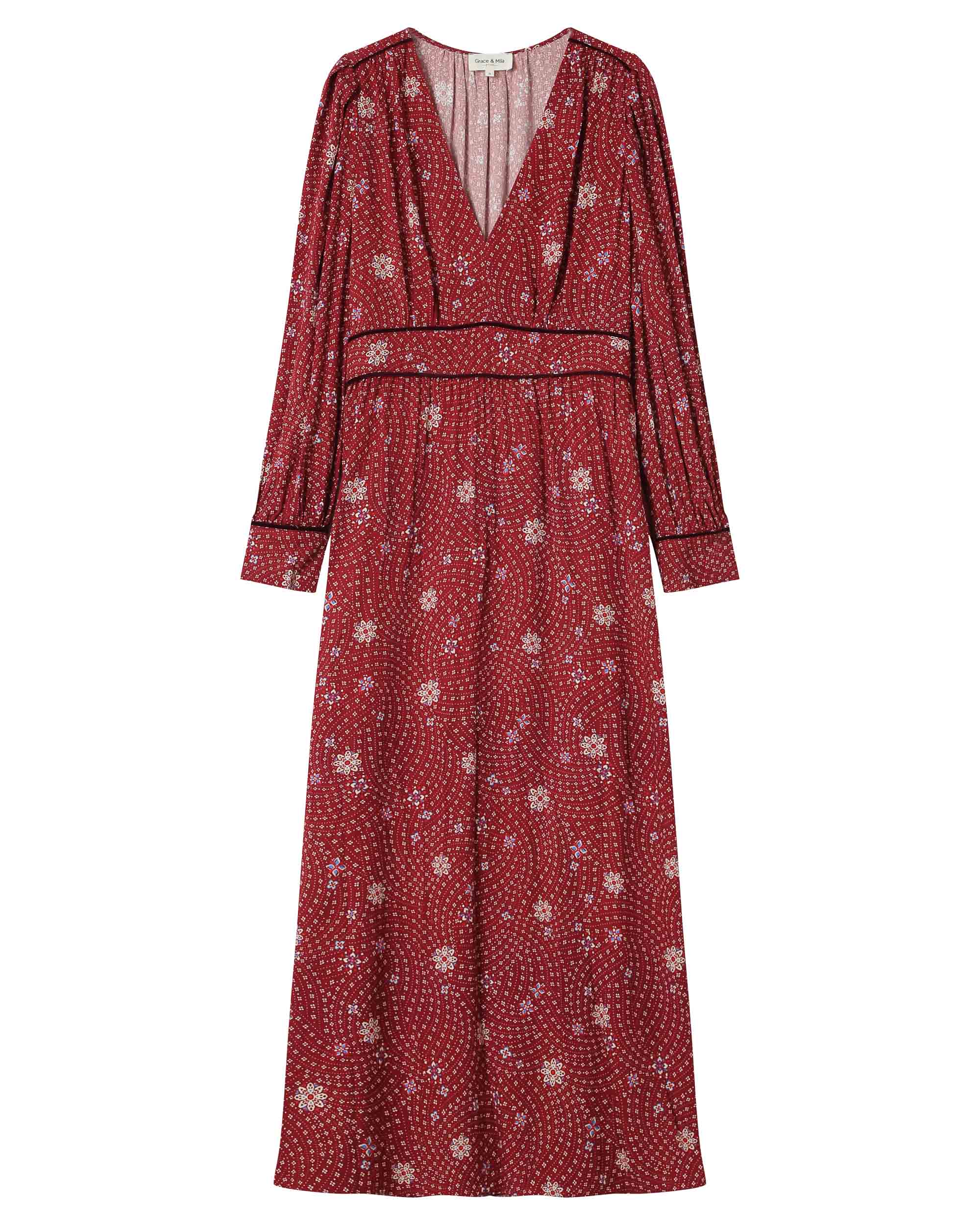 Robe Longue A Fleurs Terracotta Sensible - Image 5