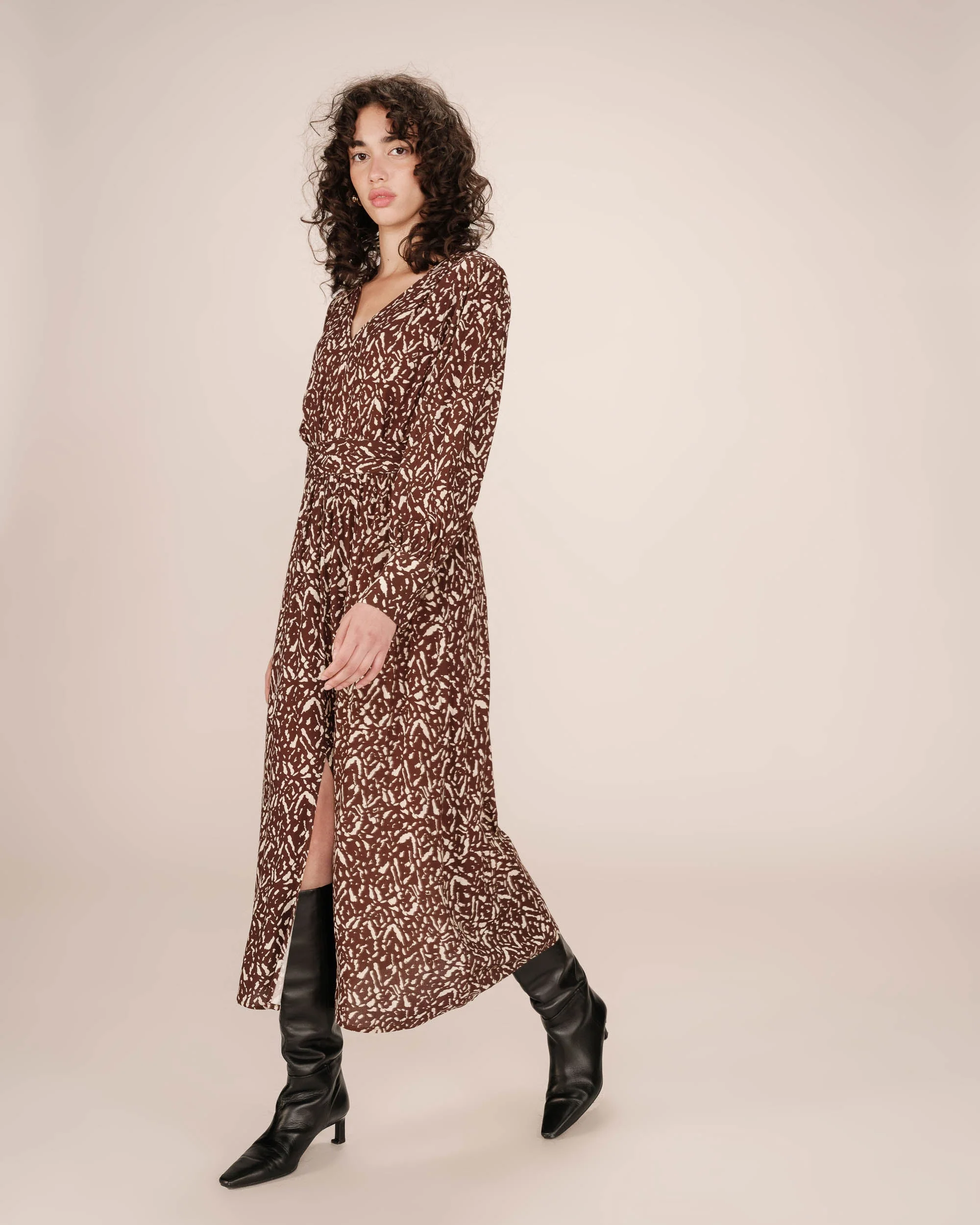 Robe Longue Abstraite Chocolat Soisson - Image 3