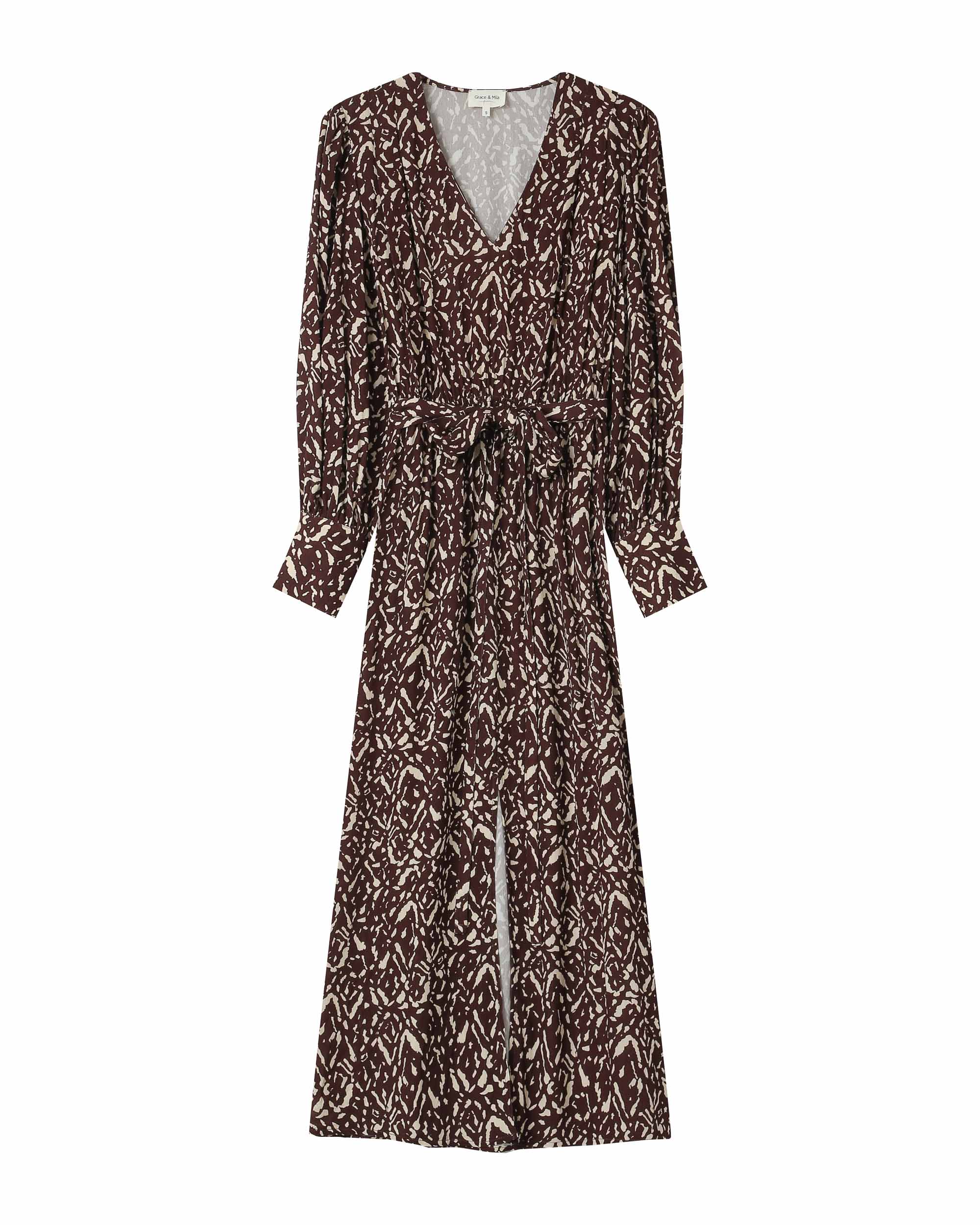 Robe Longue Abstraite Chocolat Soisson - Image 5
