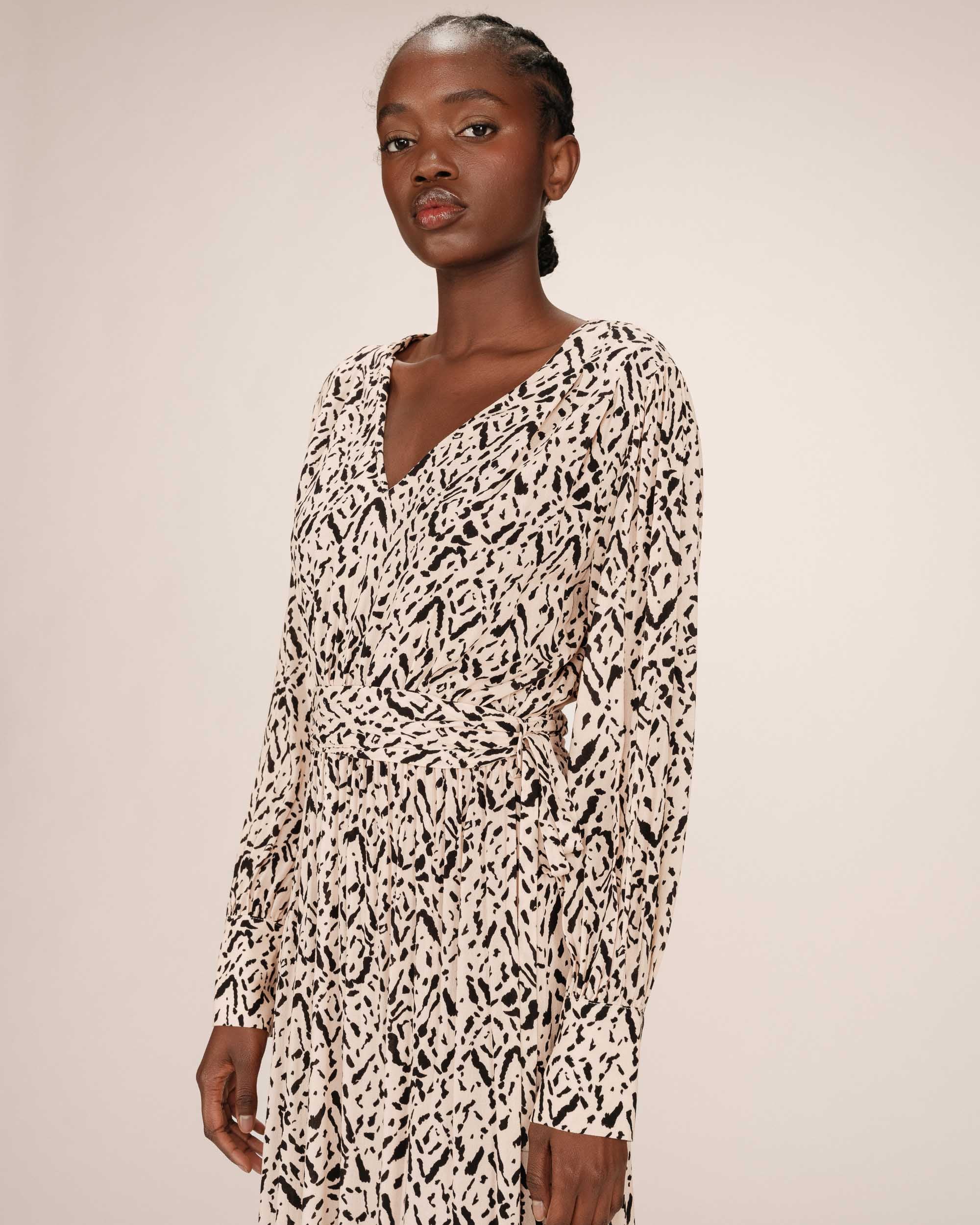 Robe Longue Abstraite Vanille Soisson - Image 2