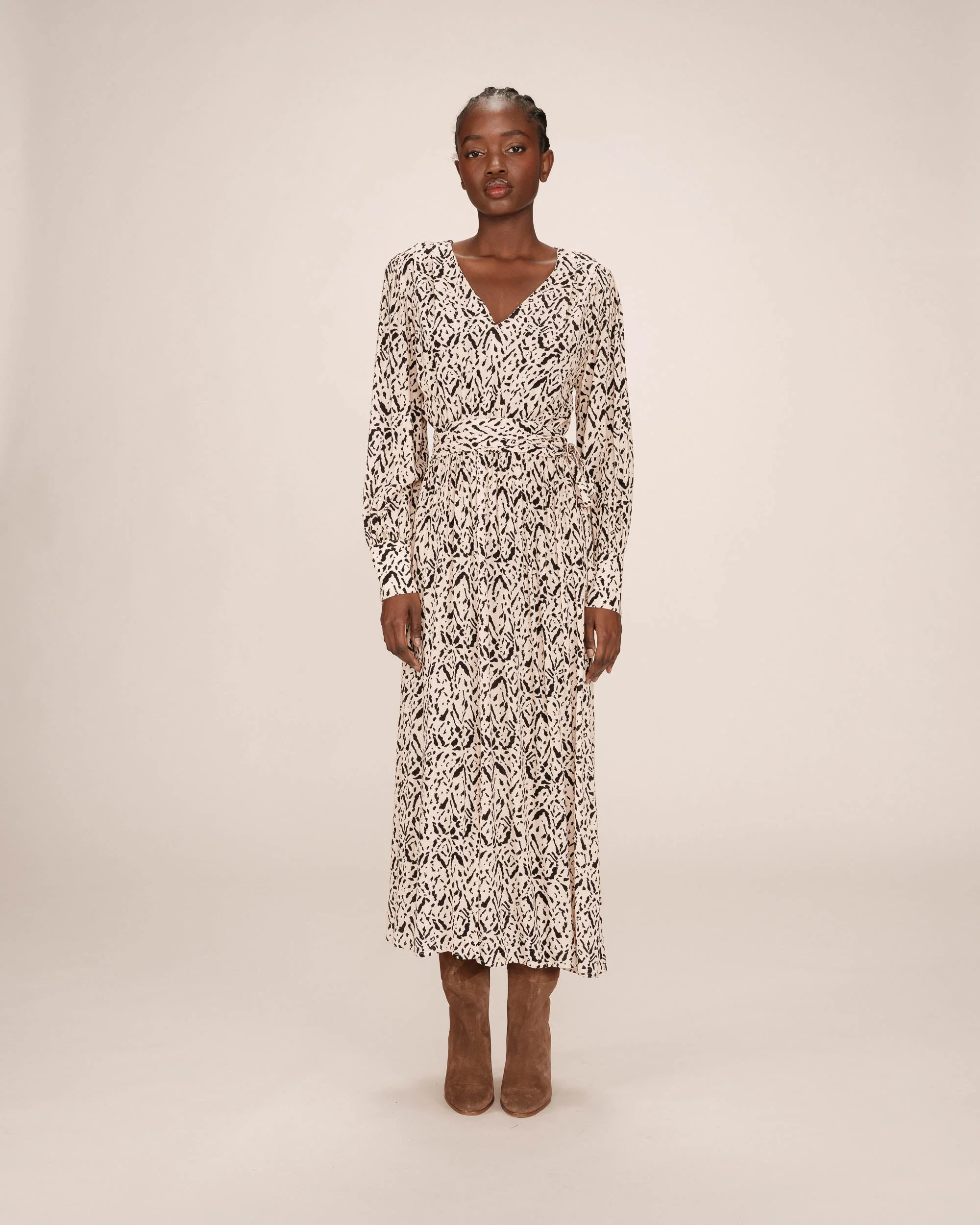 Robe Longue Abstraite Vanille Soisson - Image 4