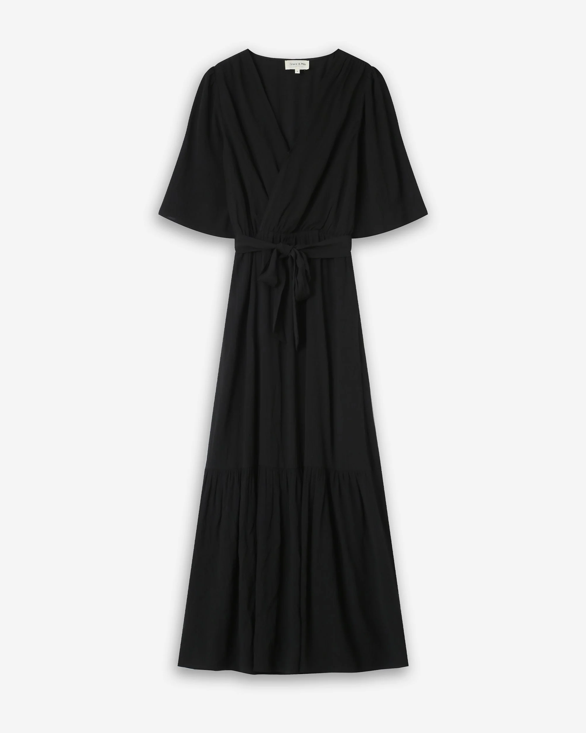 Robe Longue Cintré À Volant Noir Sequoia - Image 4
