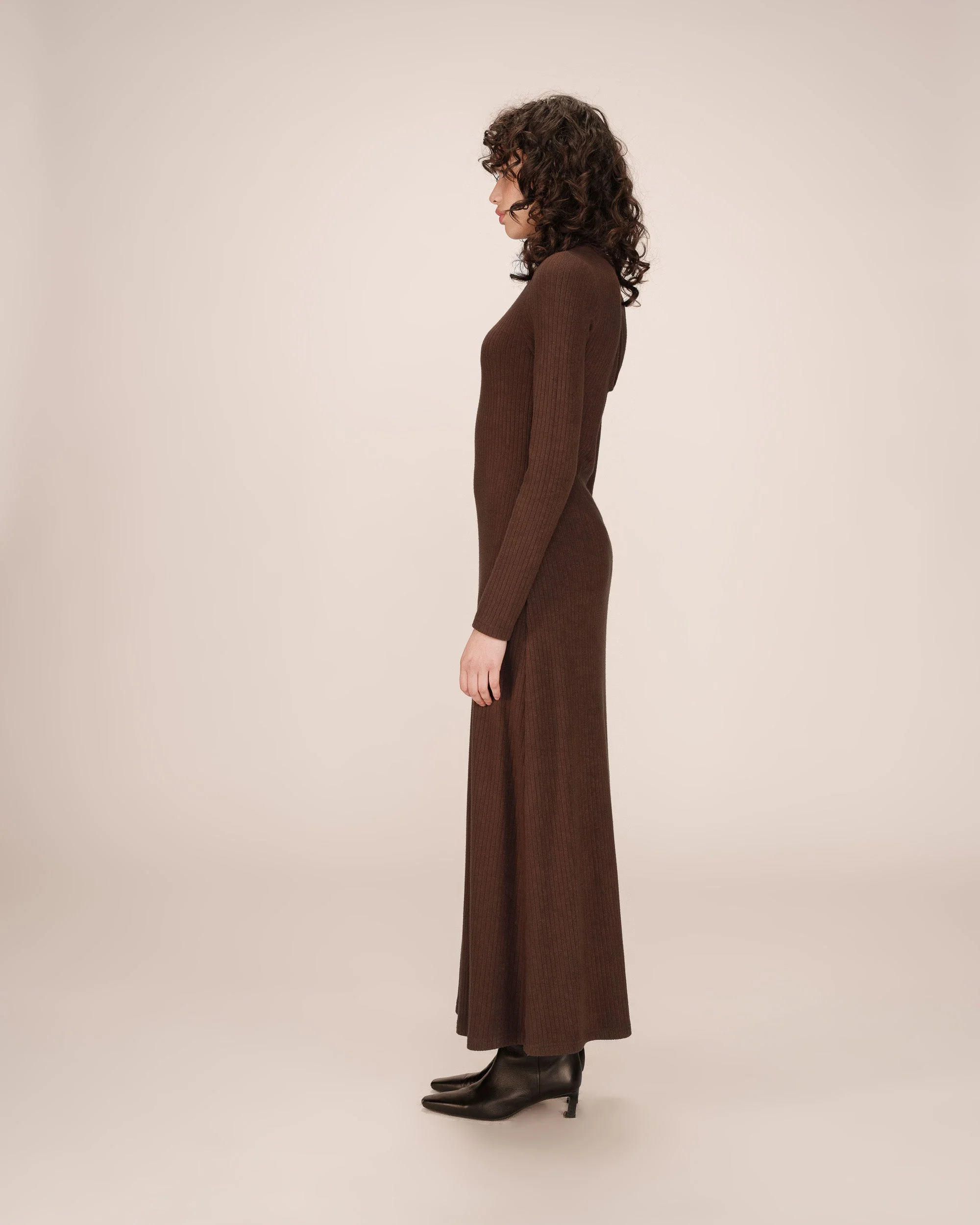 Robe Longue Chocolat Sorina - Image 4