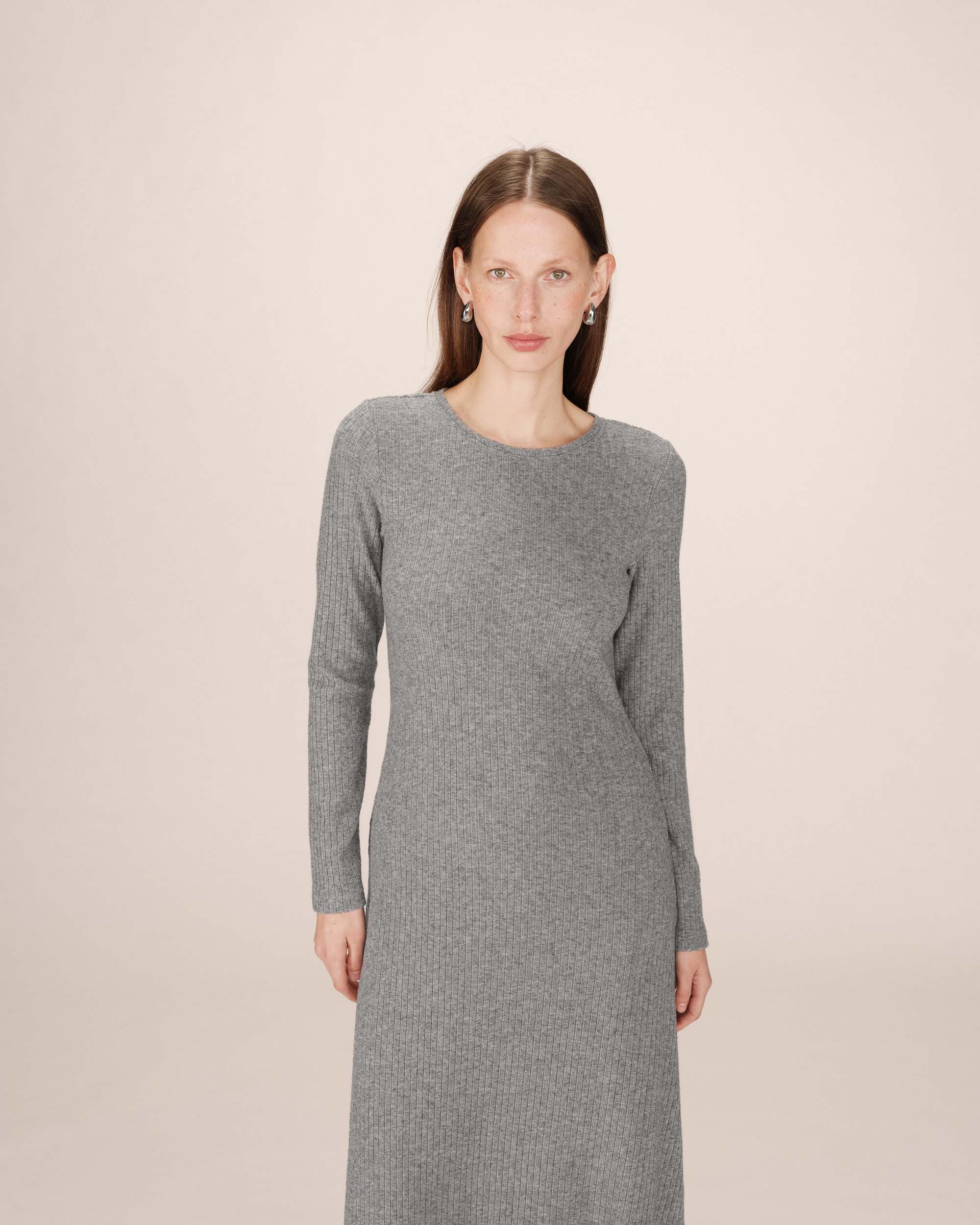 Robe Longue Gris Sorina - Image 2