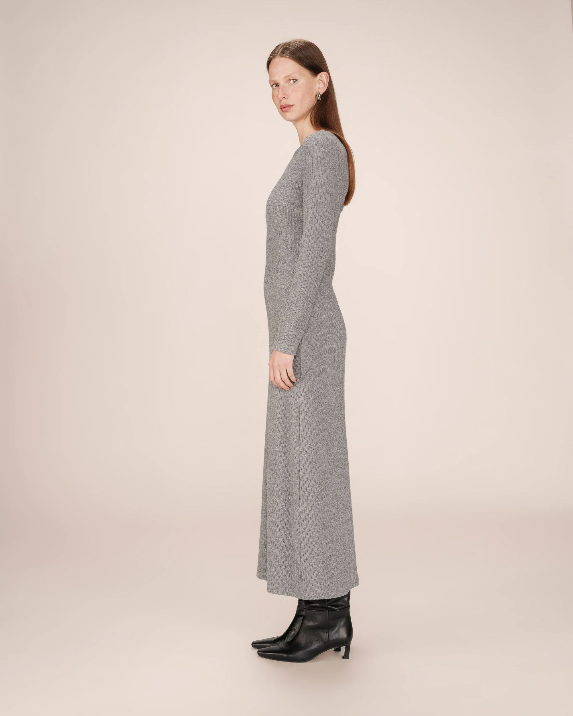 Robe Longue Gris Sorina - Image 3
