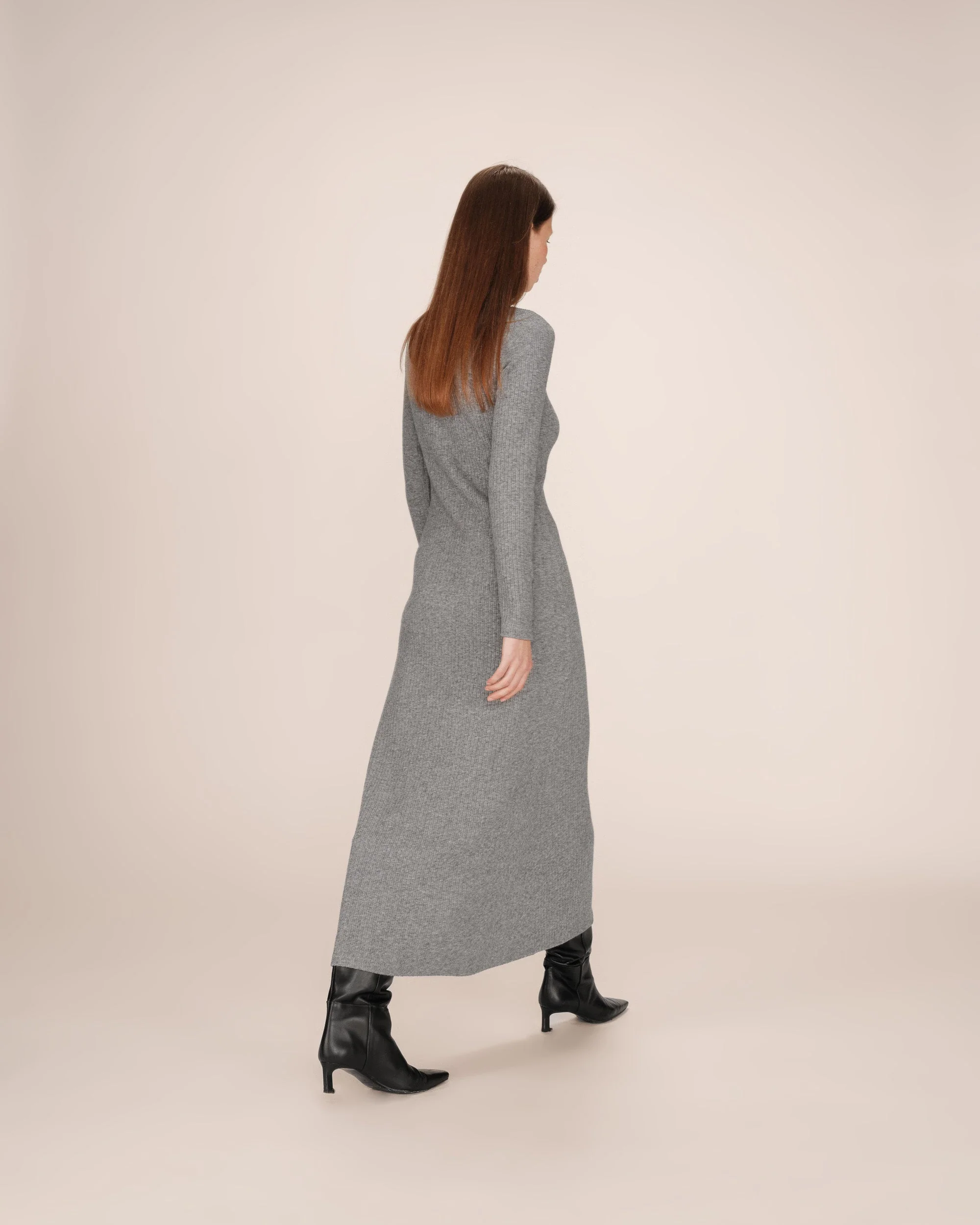 Robe Longue Gris Sorina - Image 4