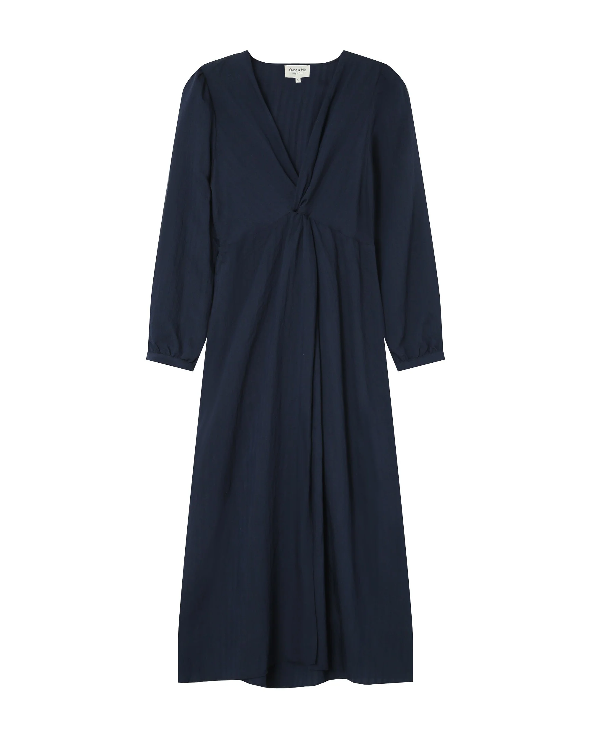 Robe Longue Decollete V Marine Shirley - Image 6