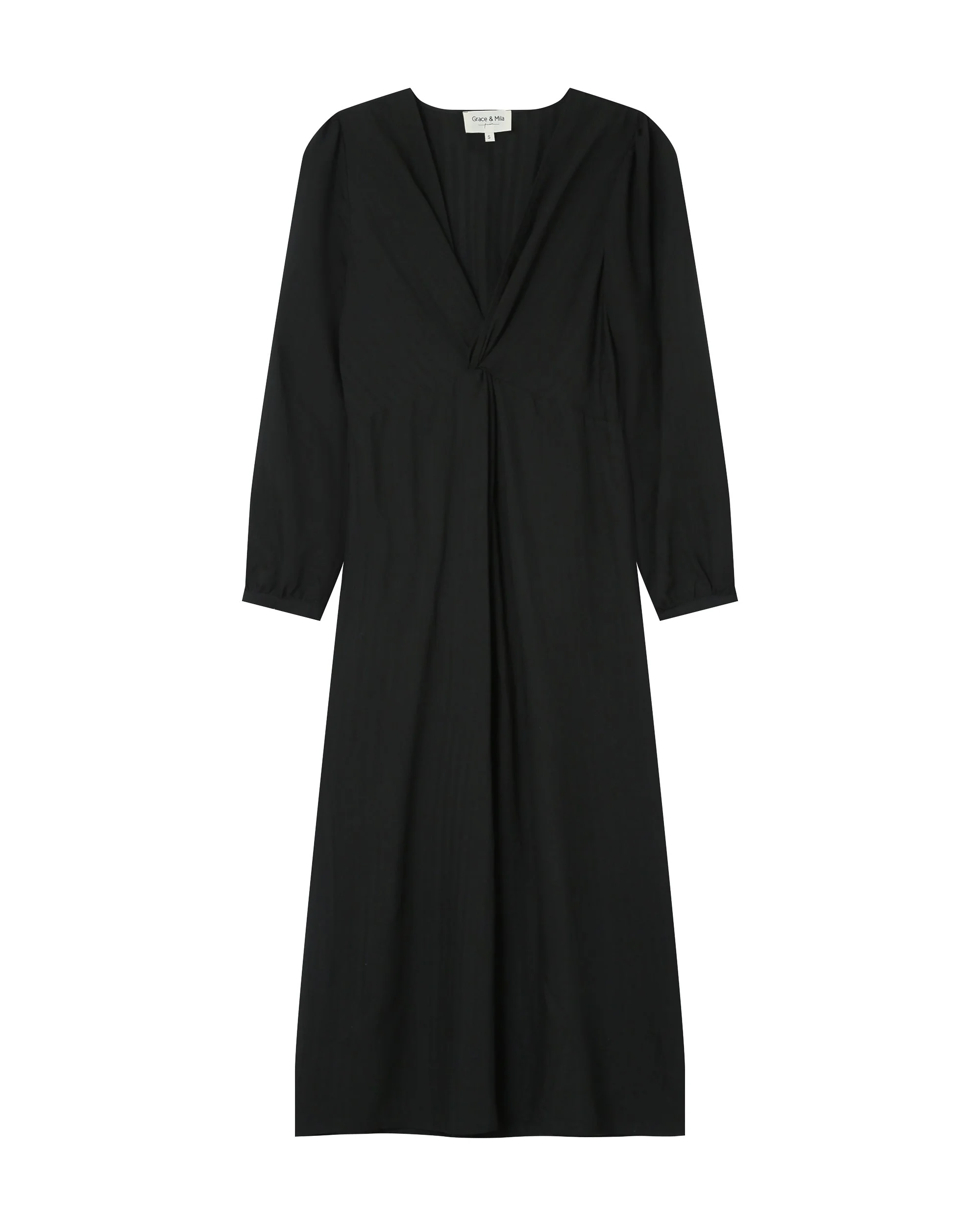 Robe Longue Decollete V Noir Shirley - Image 6