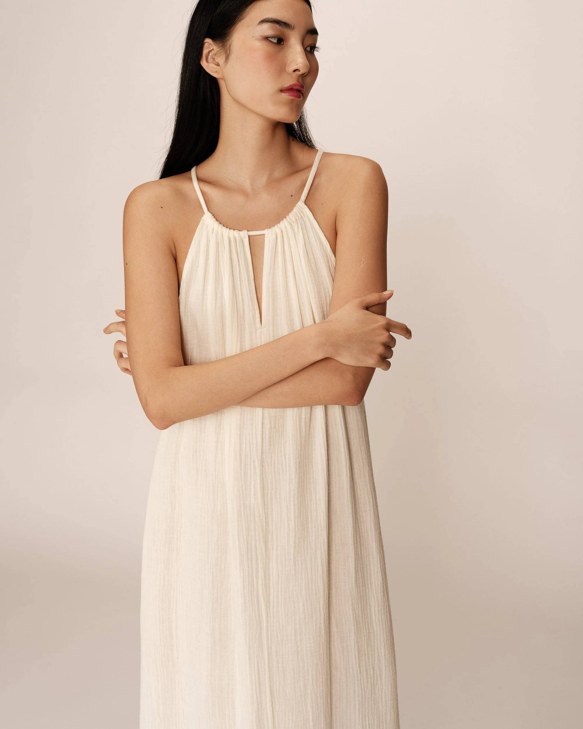 Robe Longue Rubis - Ecru - Image 2
