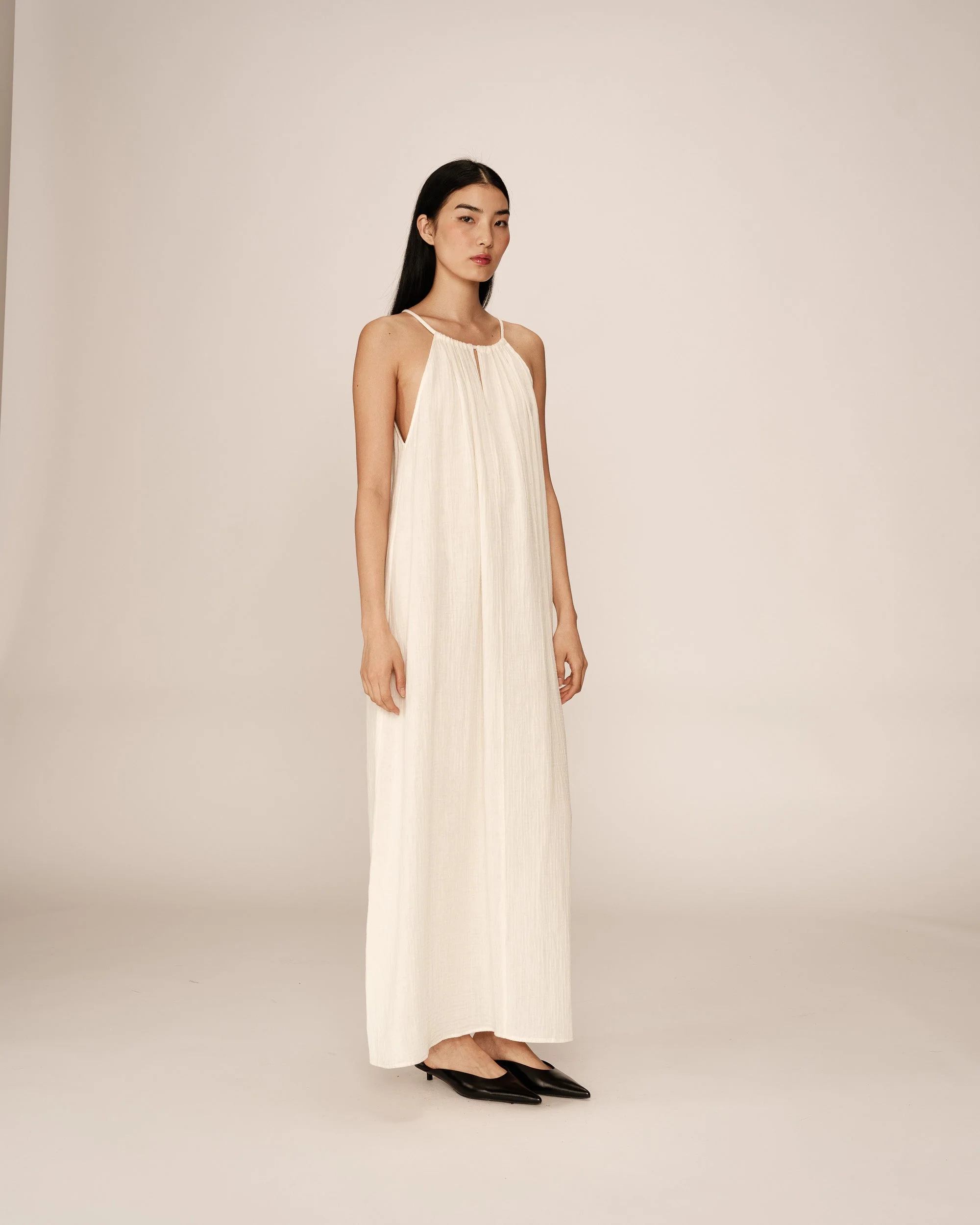 Robe Longue Rubis - Ecru - Image 4