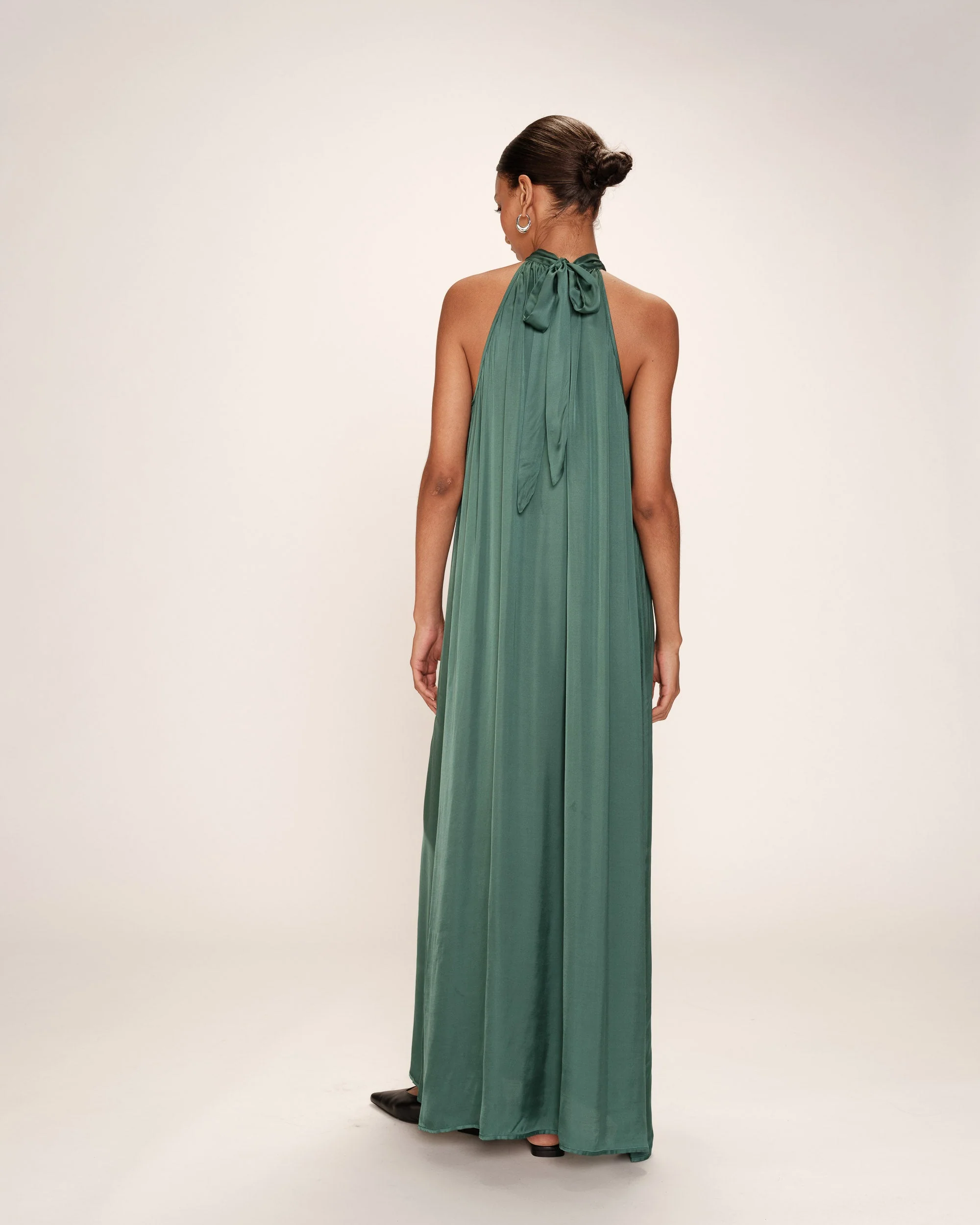 Robe Mi-Longue Rose - Emeraude - Image 5