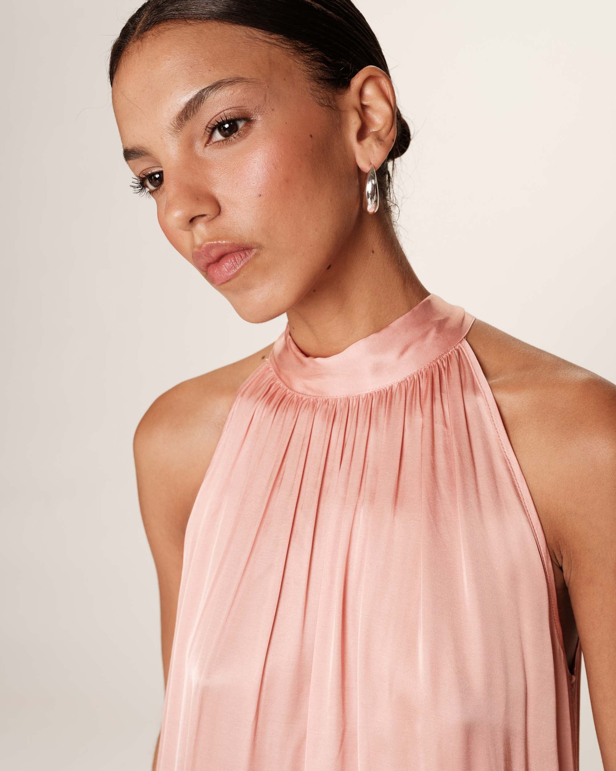 Robe Mi-Longue Rose - Rose - Image 3