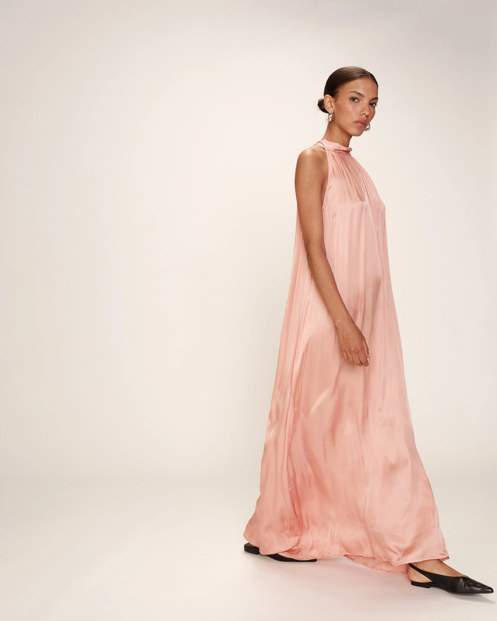 Robe Mi-Longue Rose - Rose - Image 4