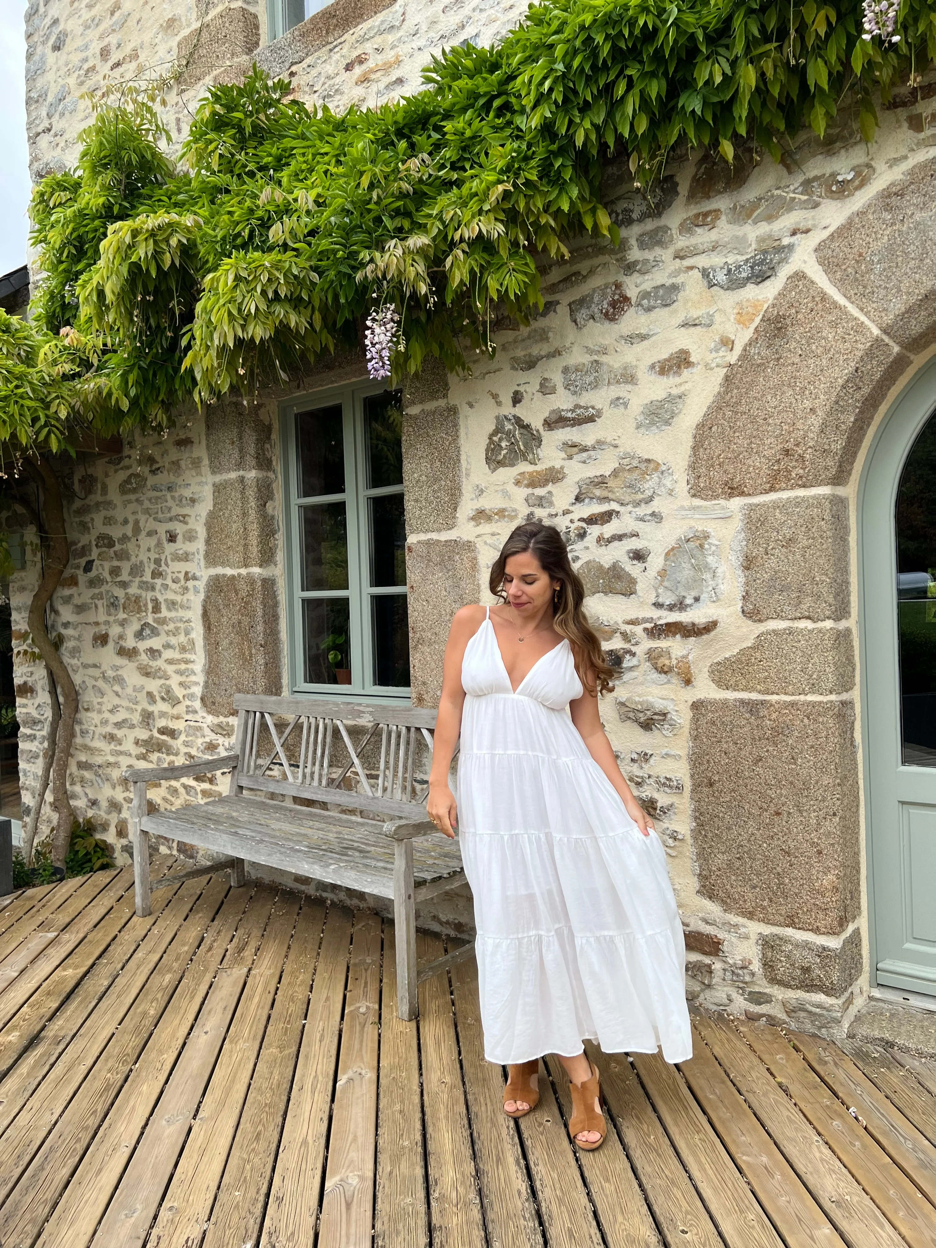 Robe Longue Louisa - Blanche - Image 4