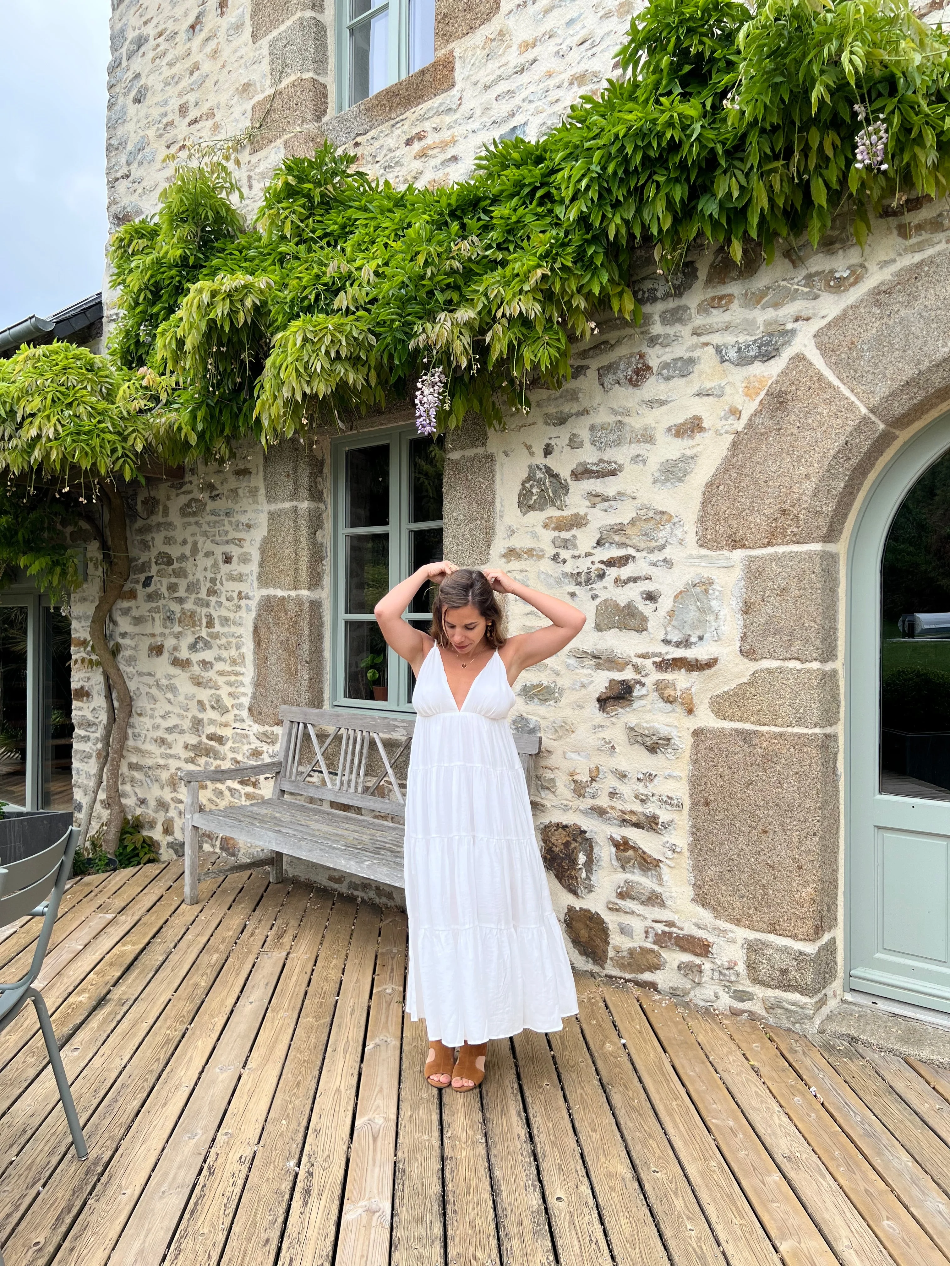 Robe Longue Louisa - Blanche - Image 6