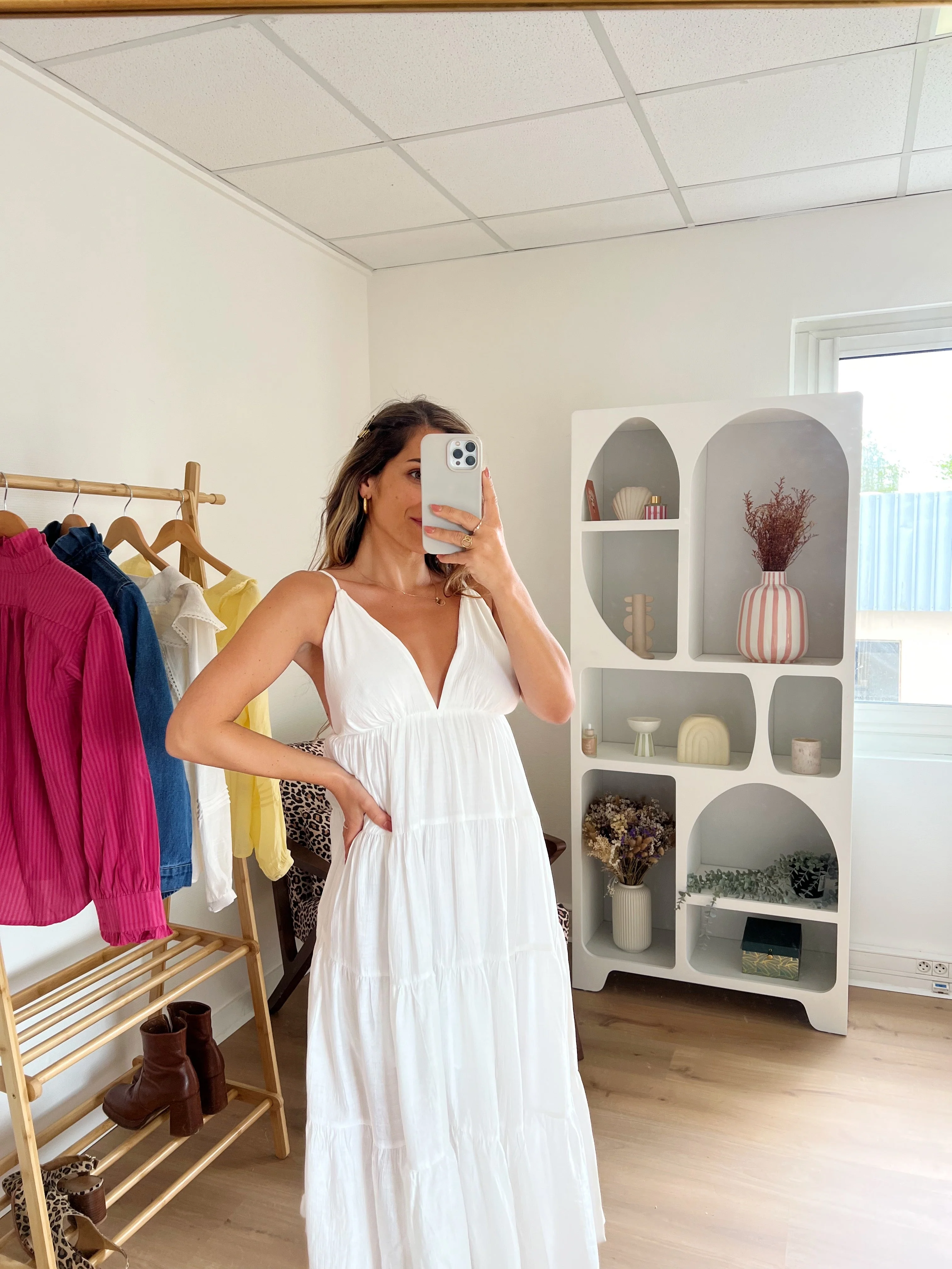 Robe Longue Louisa - Blanche - Image 8