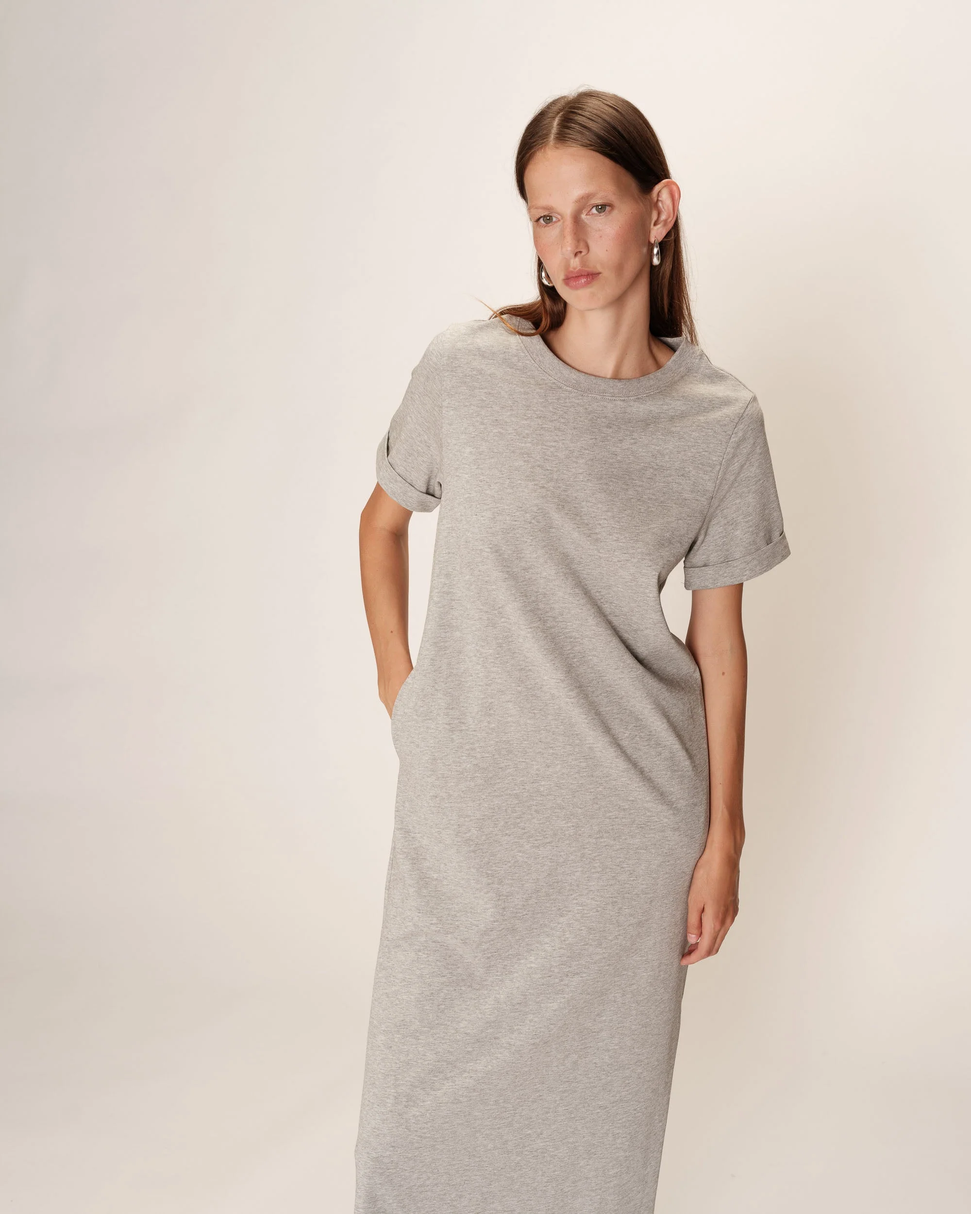 Robe Mi-Longue Rosalie - Gris - Image 3