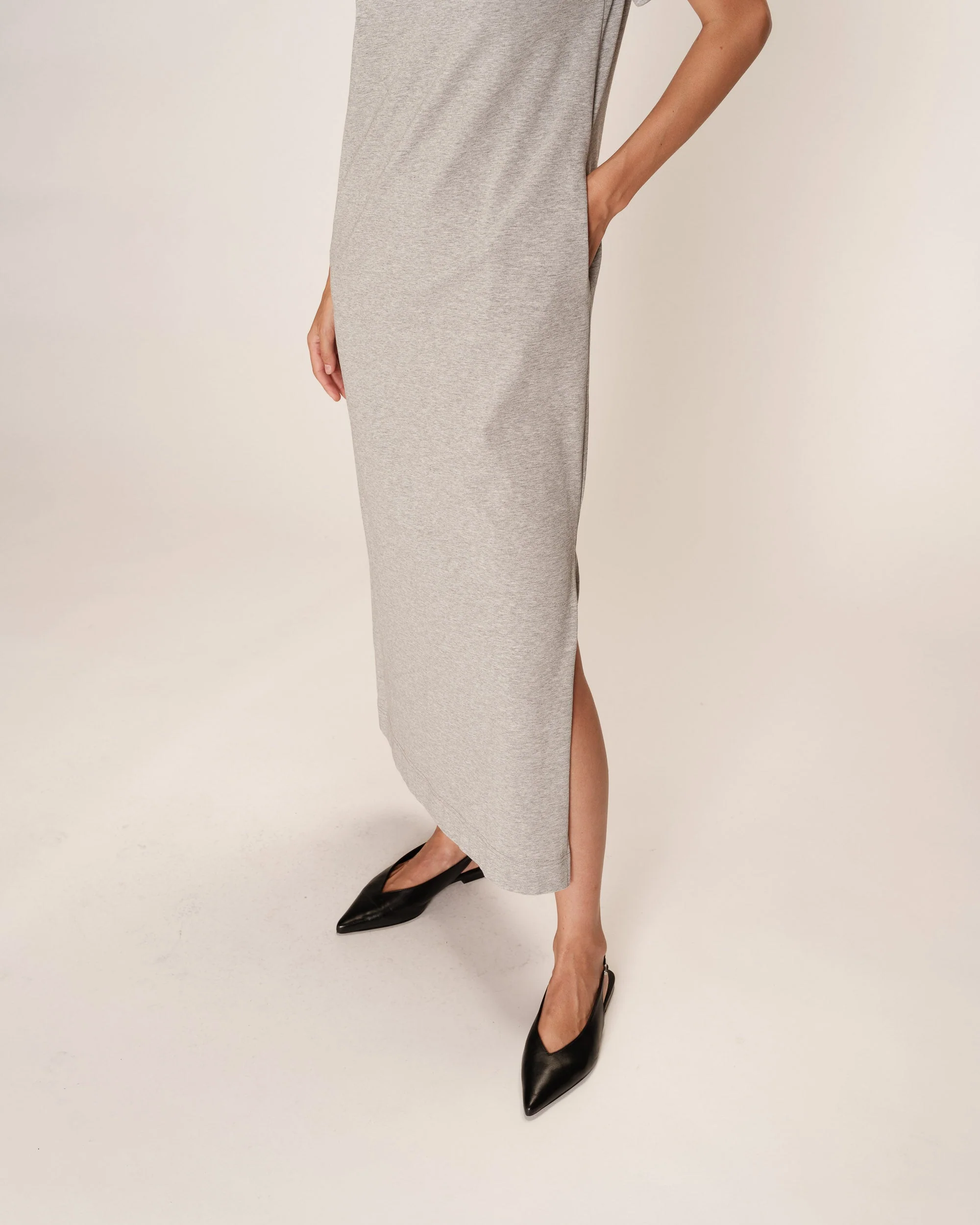 Robe Mi-Longue Rosalie - Gris - Image 4