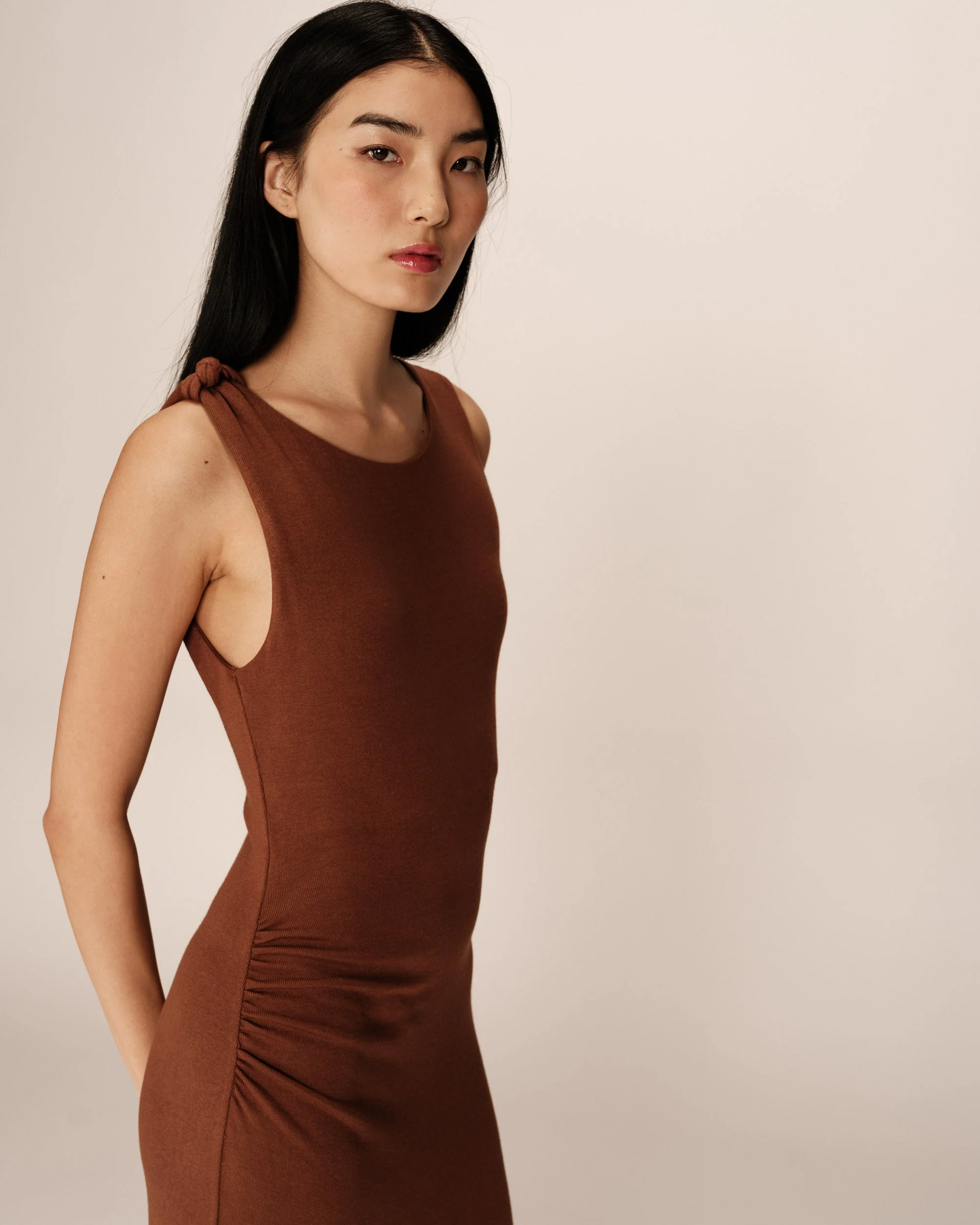 Robe Longue Pistache - Chocolat - Image 2