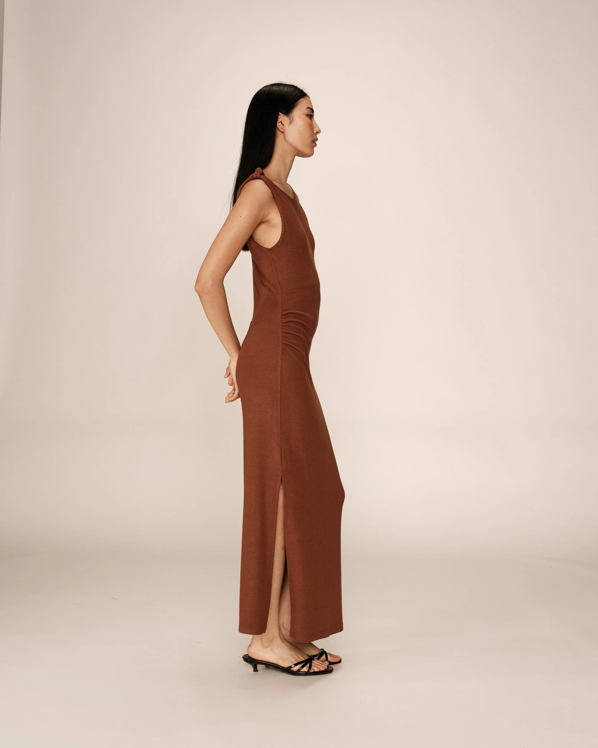 Robe Longue Pistache - Chocolat - Image 3