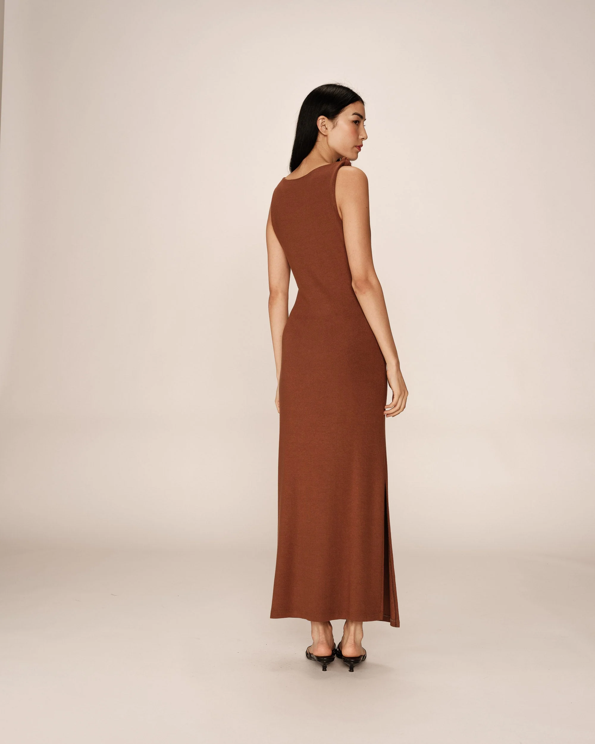 Robe Longue Pistache - Chocolat - Image 5